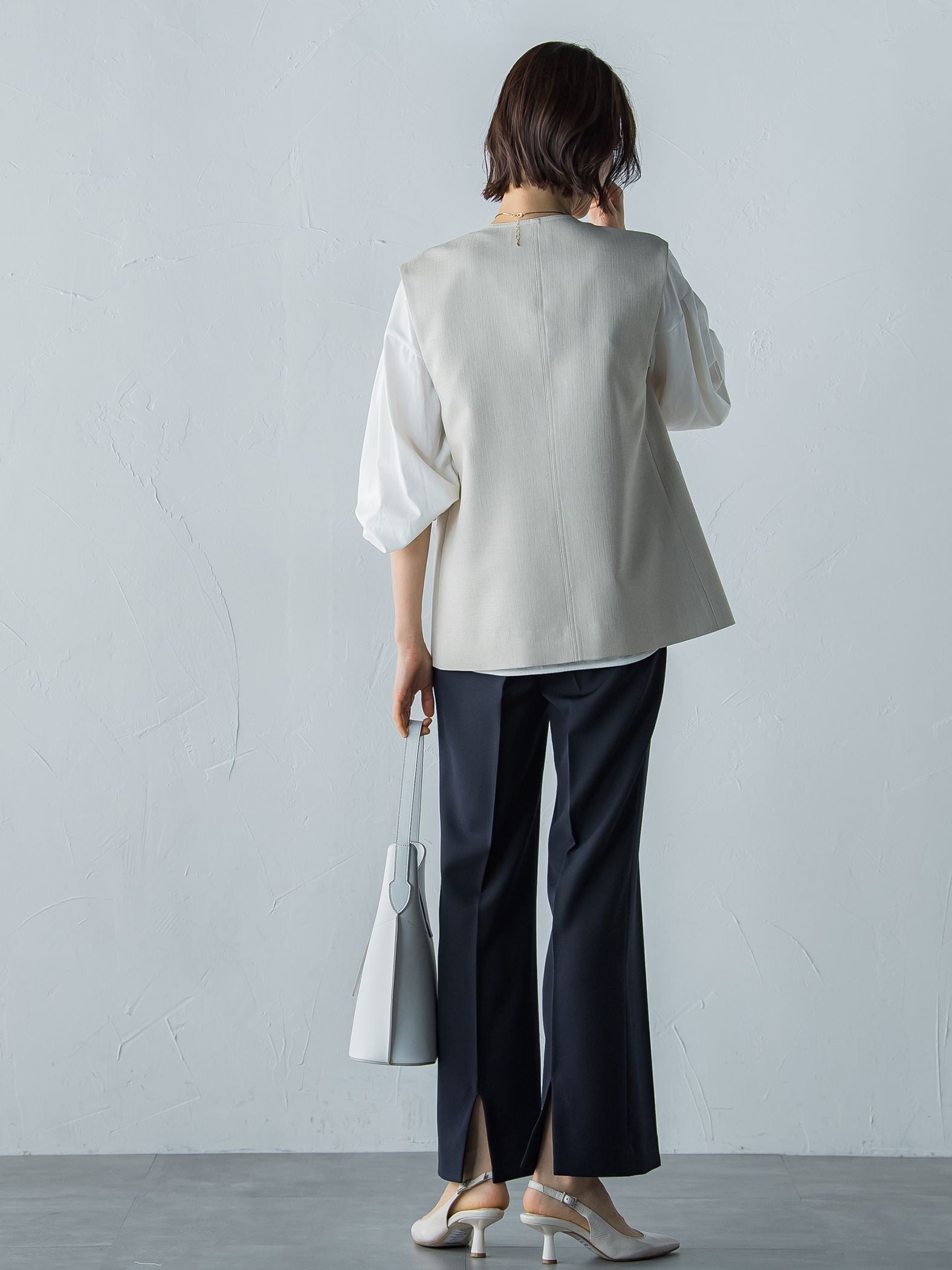 落ち感きれいめワイドパンツ≪シワになりにくい/ストレッチ/セットアップ/イージーケア≫