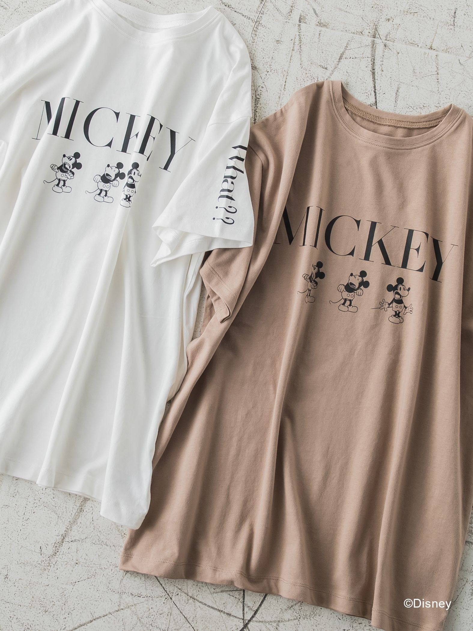 【DISNEY/ディズニー ミッキーマウス】MICKEYオーバーサイズTシャツ《洗濯機で洗える》