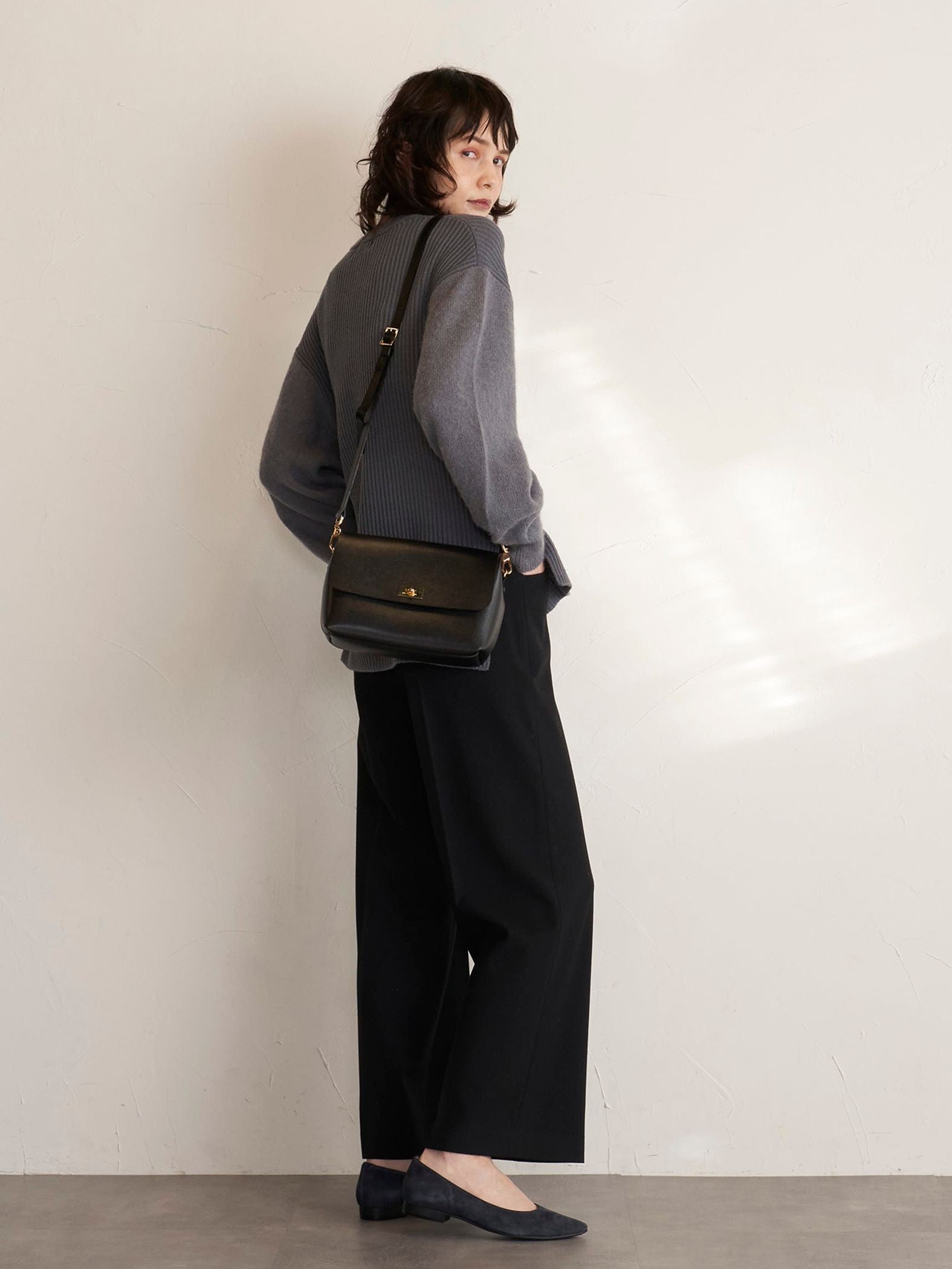 両面起毛2WAYワイドパンツ≪洗濯機で洗える≫