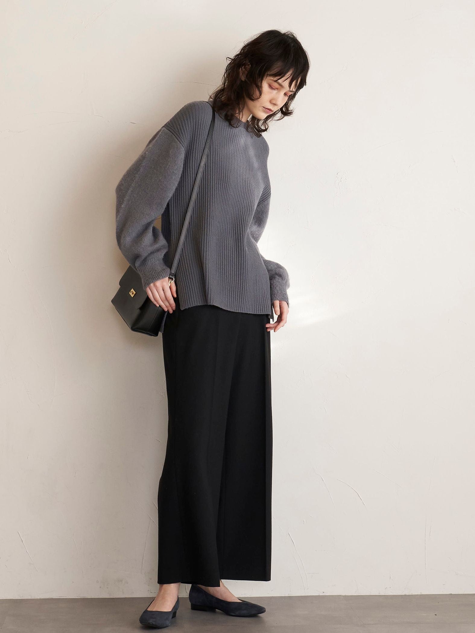 両面起毛2WAYワイドパンツ≪洗濯機で洗える≫