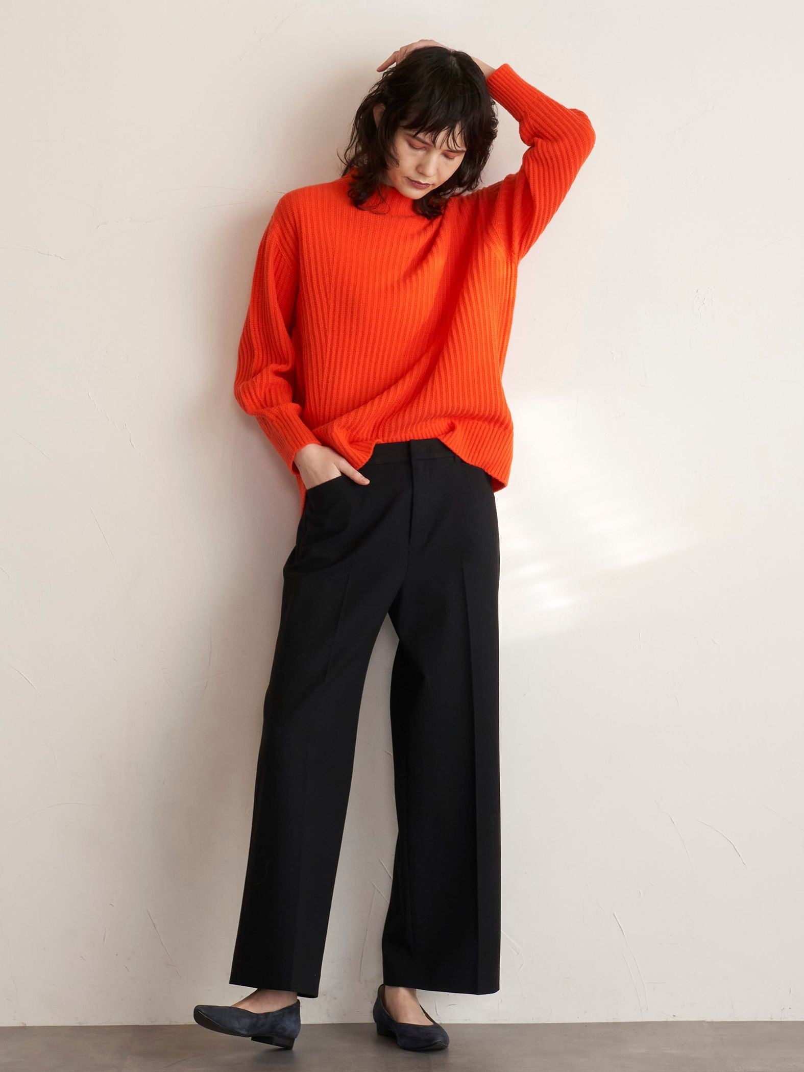 両面起毛2WAYワイドパンツ≪洗濯機で洗える≫