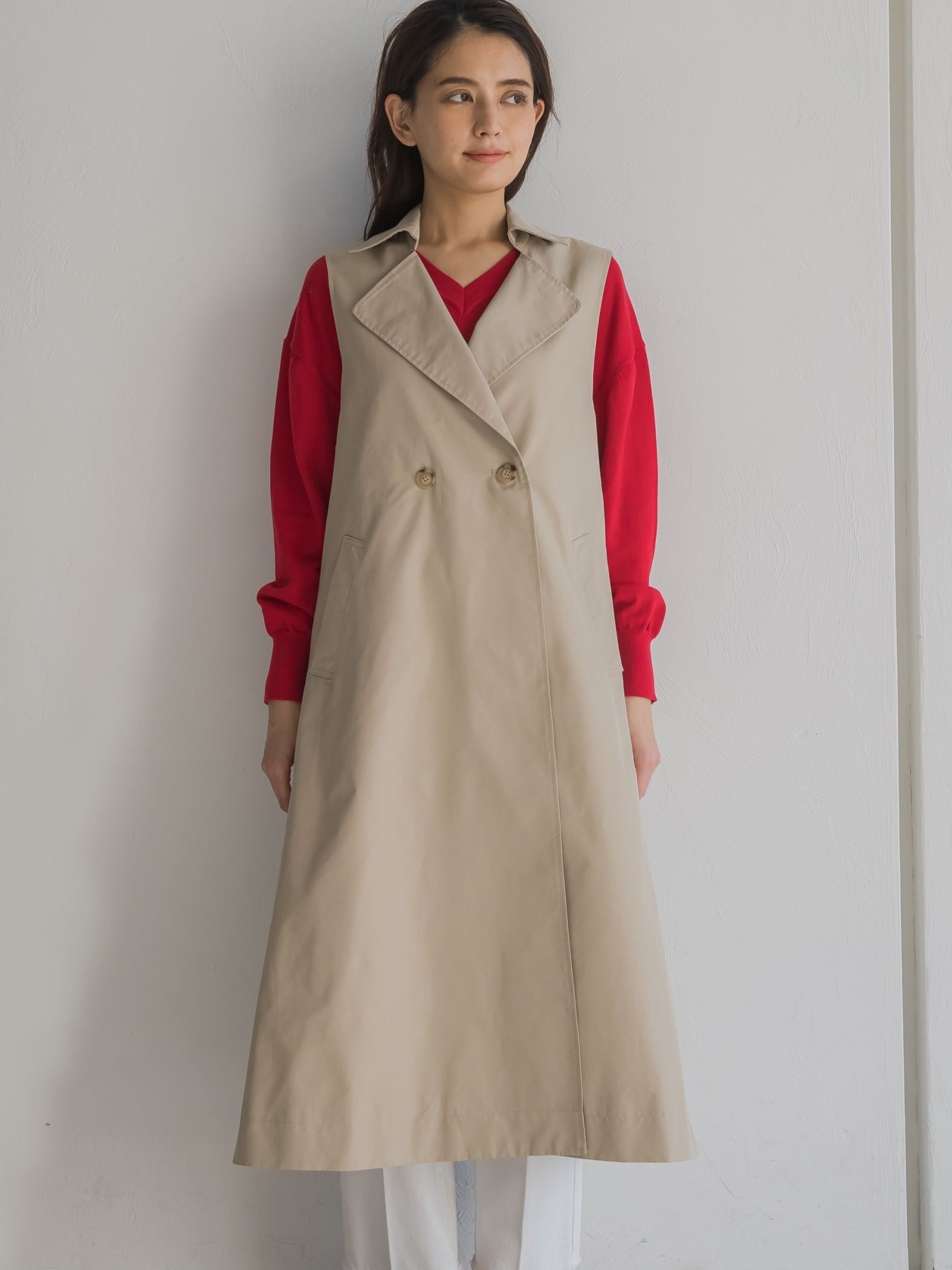 シャンブレー2WAYトレンチコート≪手洗い可能≫
