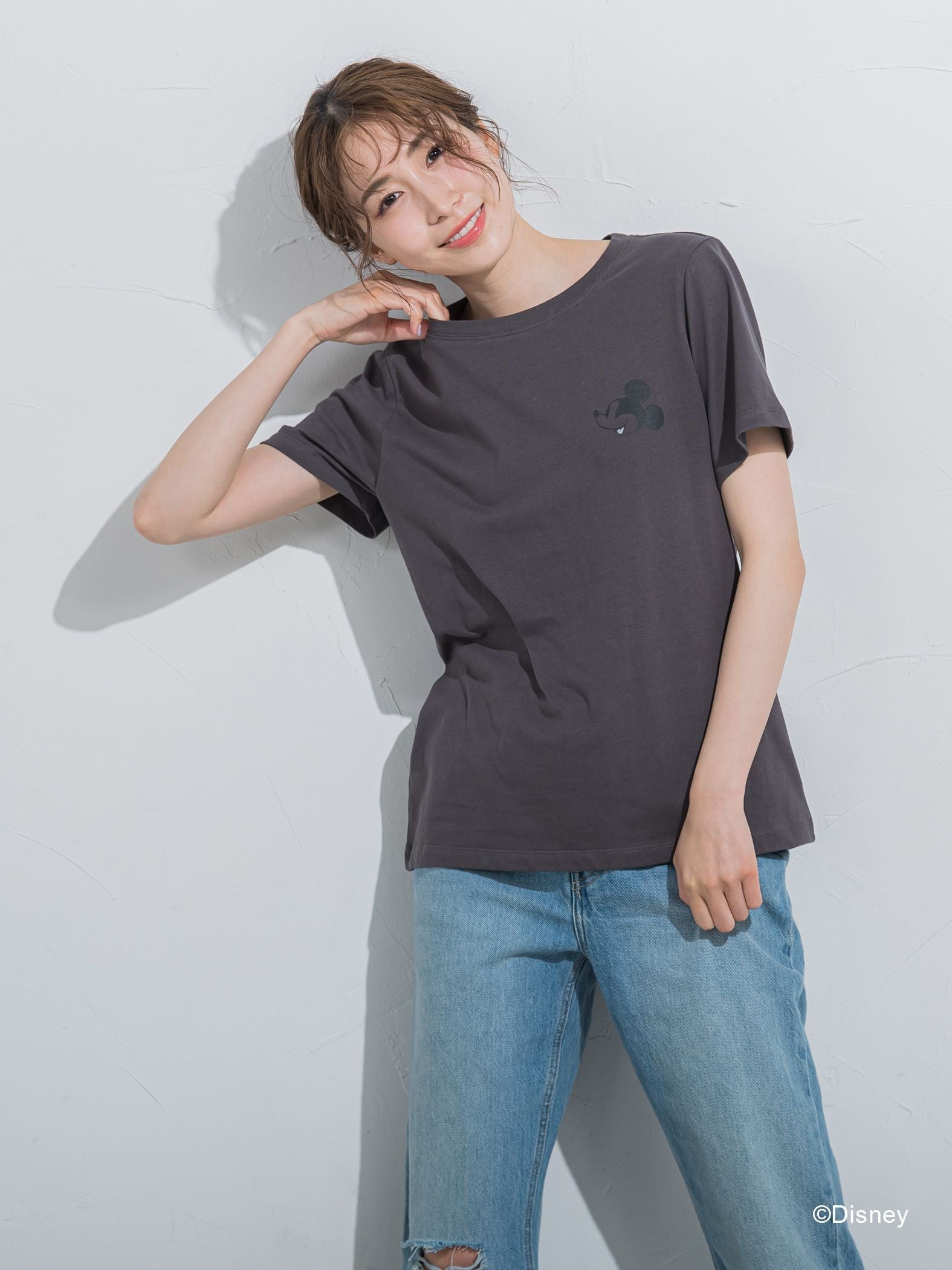 【DISNEY/ディズニー ミッキーマウス】MICKEYコンパクトサイズTシャツ《洗濯機で洗える》