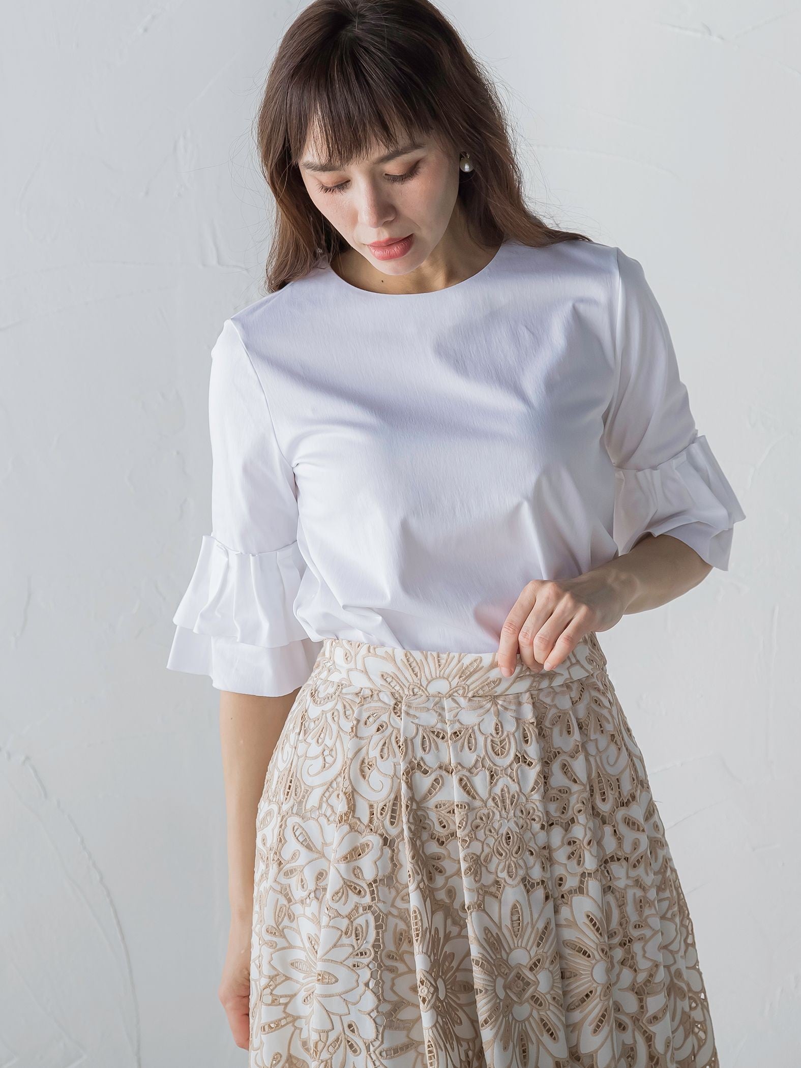 【WEB別注カラーあり】ティアードスリーブプルオーバー≪洗濯機で洗える≫