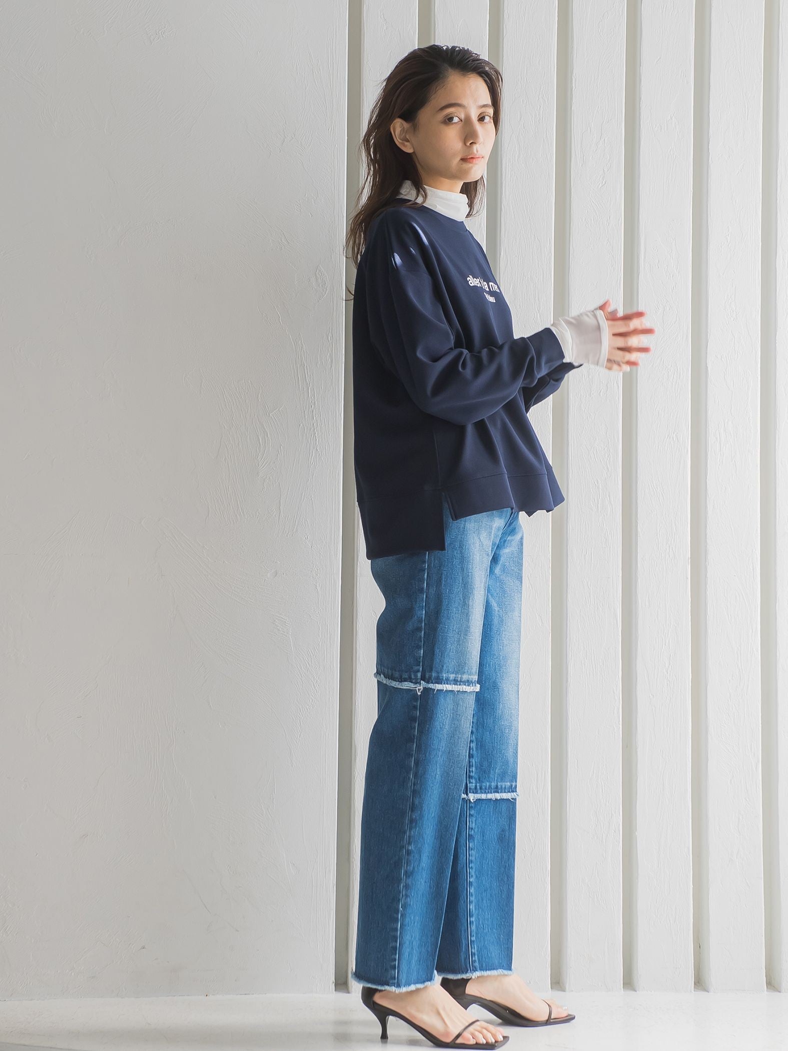 カットジョーゼットロゴプリントプルオーバー≪洗濯機で洗える≫