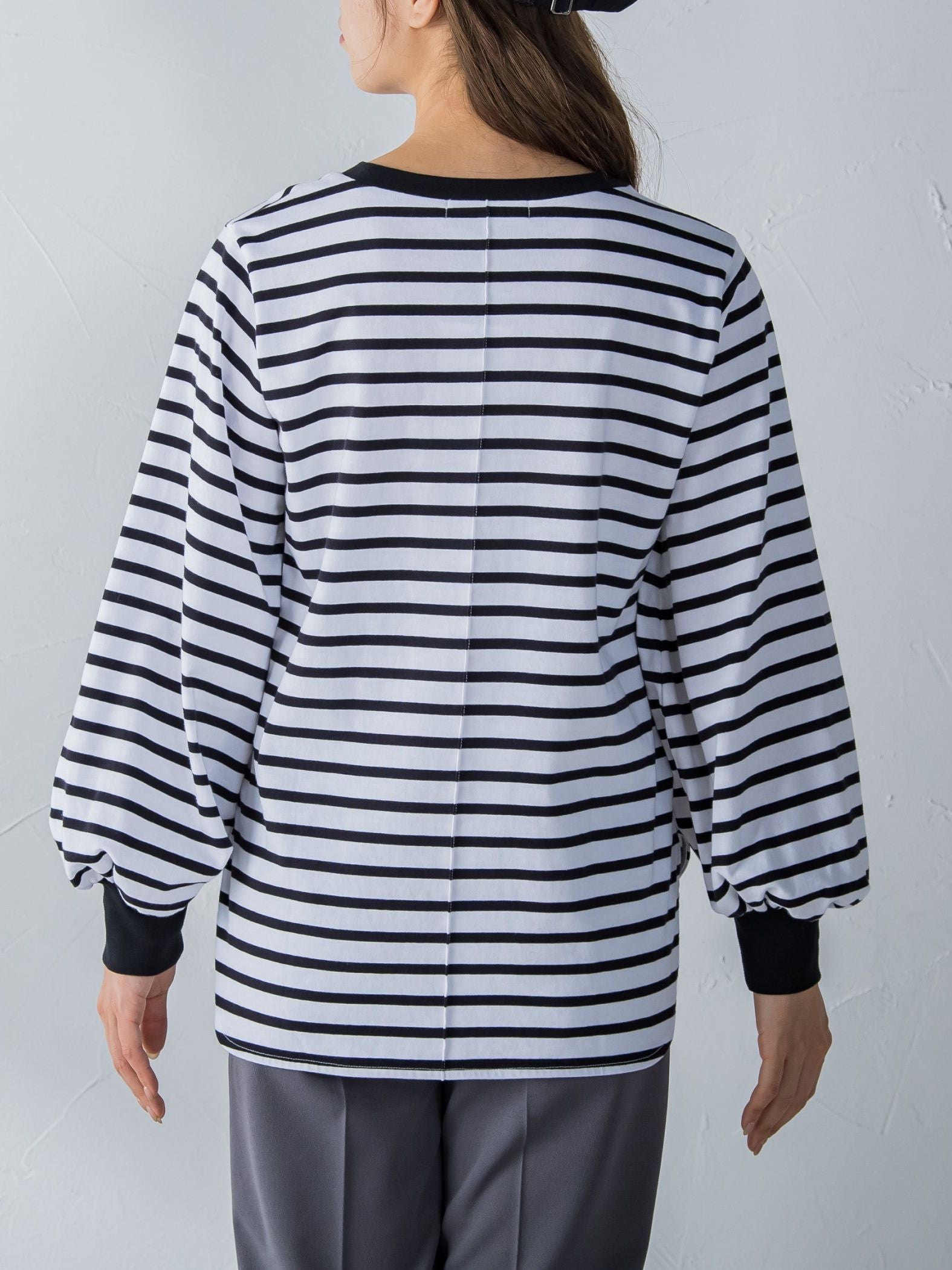 【LOVEFESTA】パフスリーブロングTシャツ≪洗濯機で洗える≫