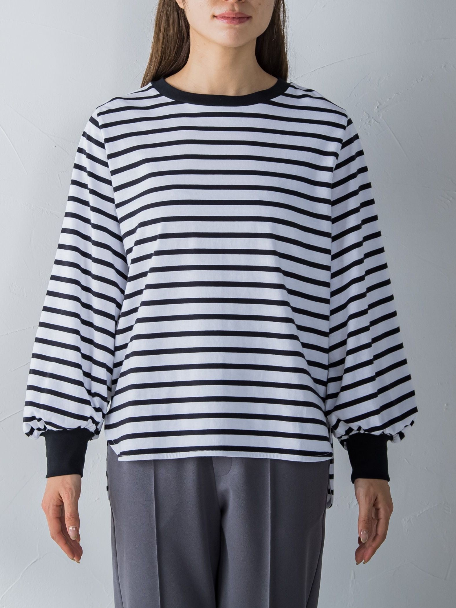 【LOVEFESTA】パフスリーブロングTシャツ≪洗濯機で洗える≫