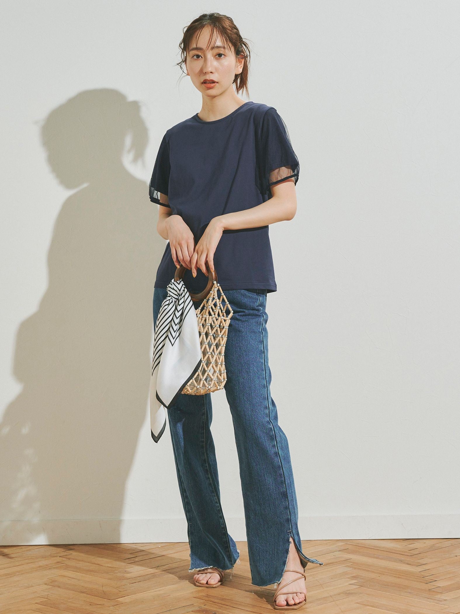 チュールビスチェ付きTシャツ