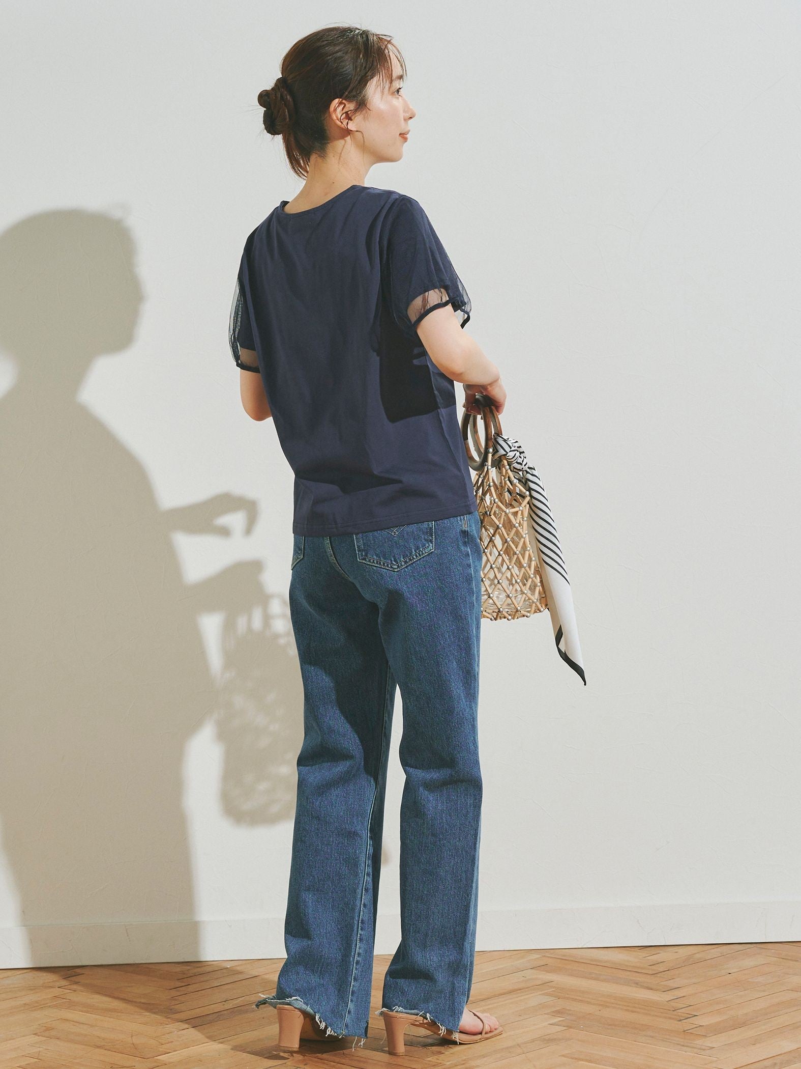 チュールビスチェ付きTシャツ