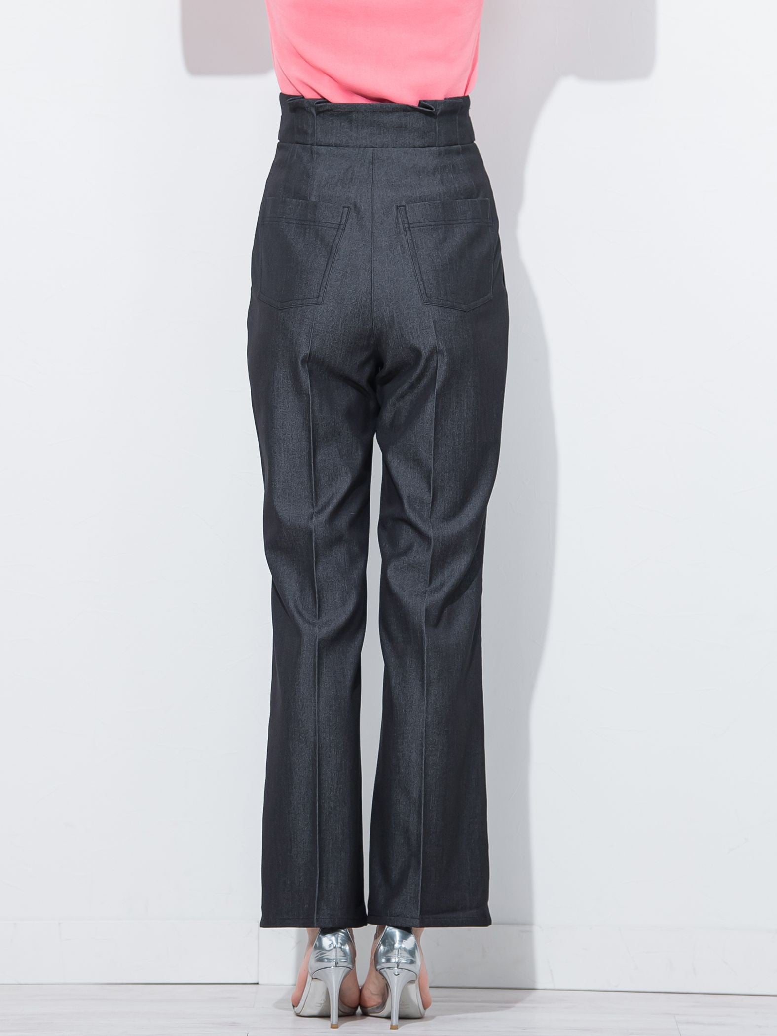 裾フレアストレッチデニムパンツ≪洗濯機で洗える≫