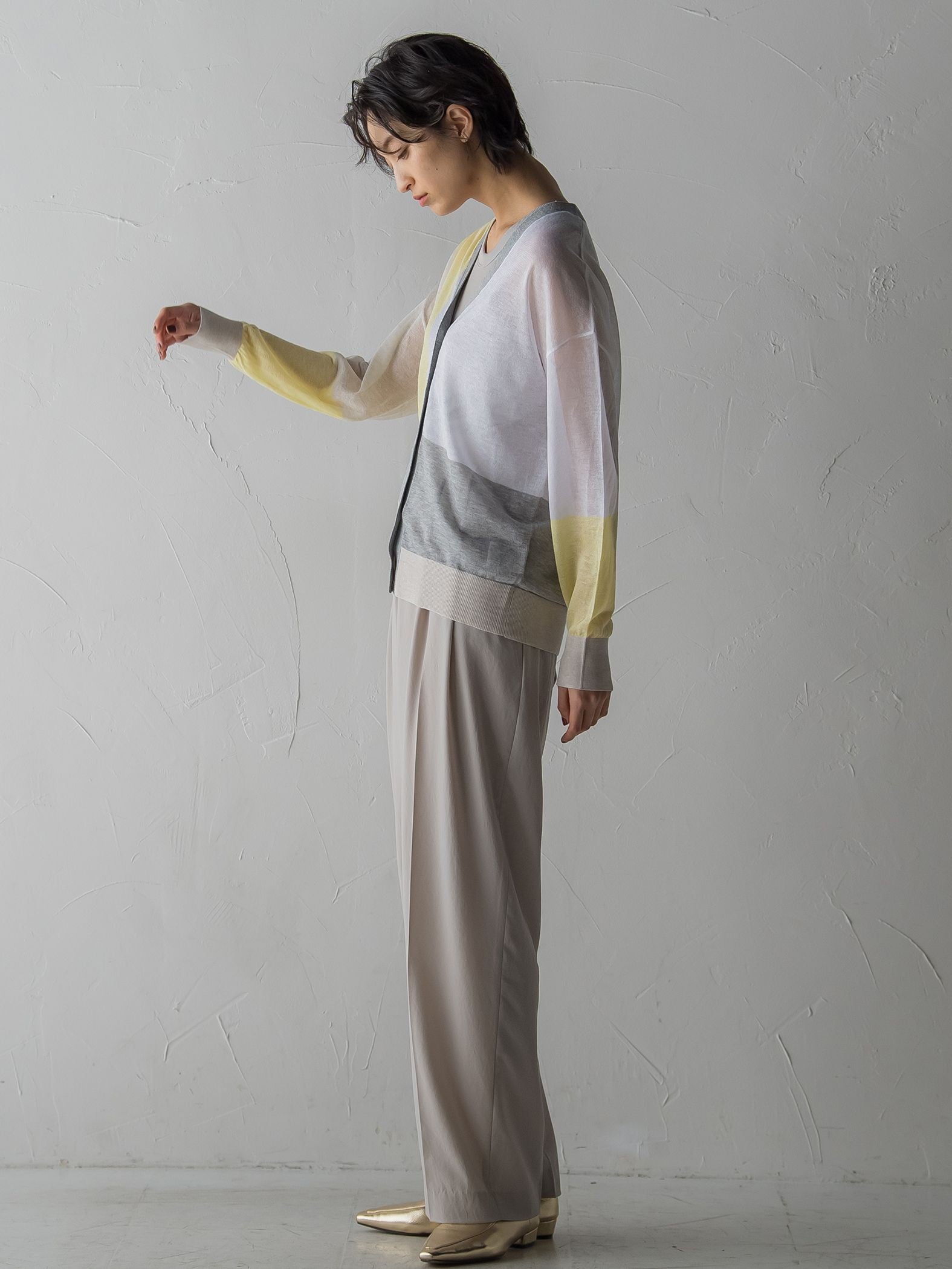 LEVITAブロッキングシアーカーディガン≪手洗い可能≫