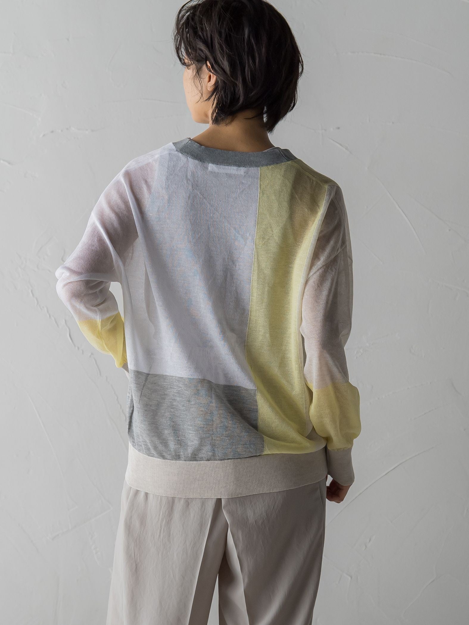 LEVITAブロッキングシアーカーディガン≪手洗い可能≫