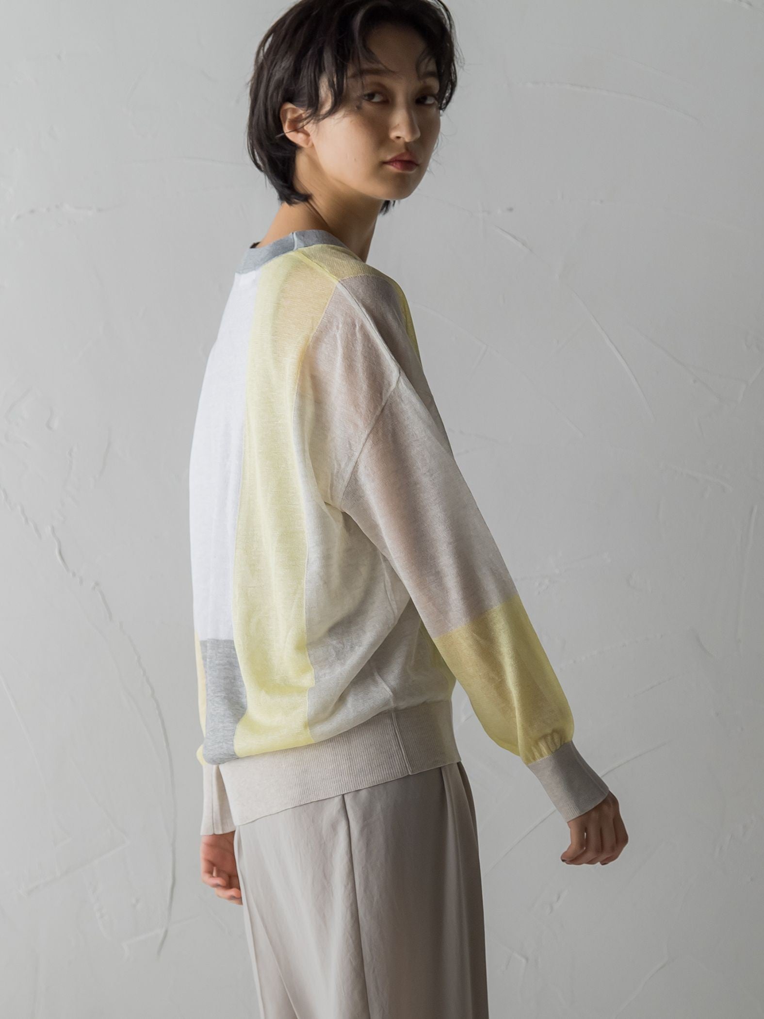 LEVITAブロッキングシアーカーディガン≪手洗い可能≫