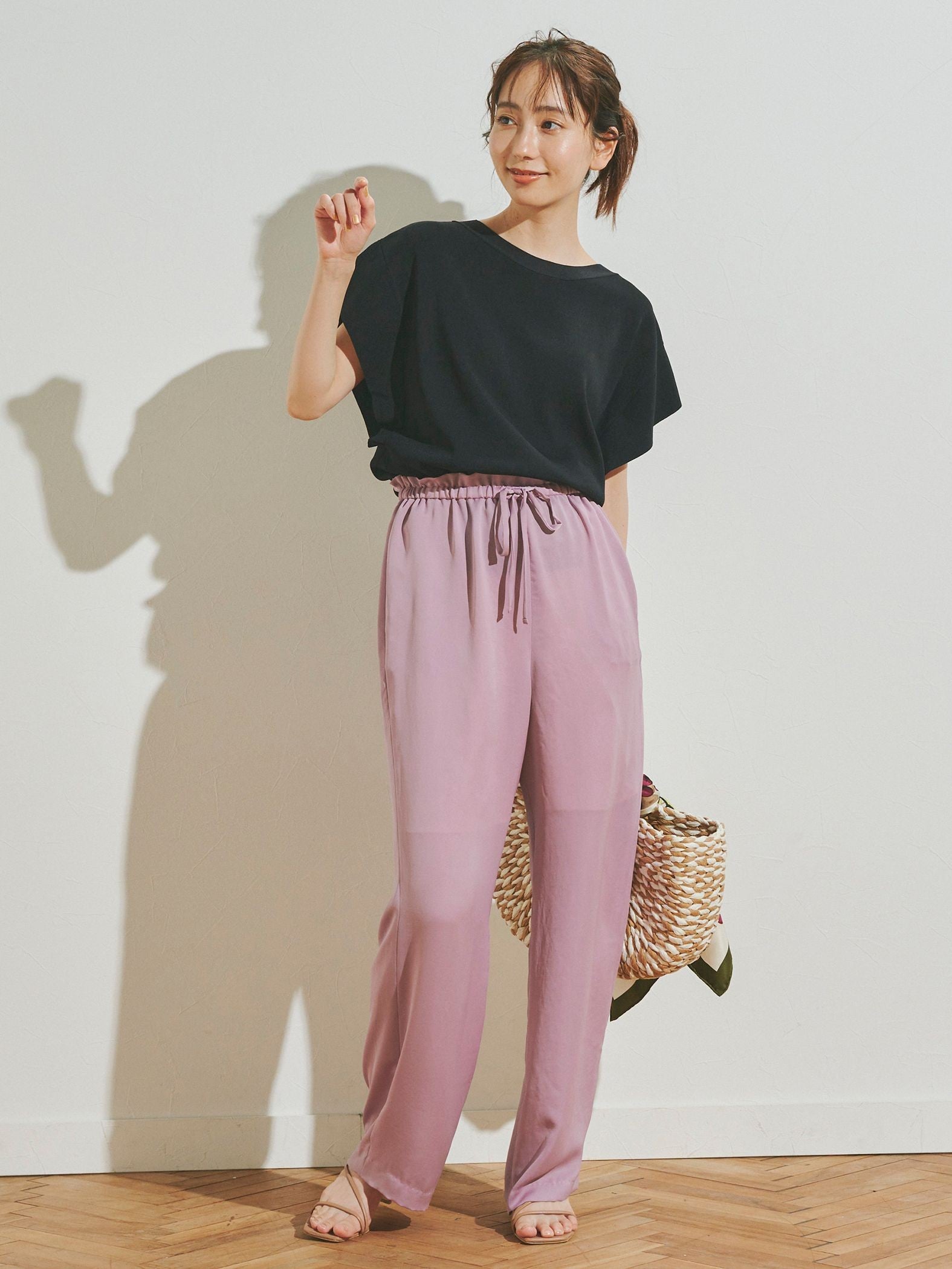 フレンチスリーブTシャツニット≪手洗い可能≫