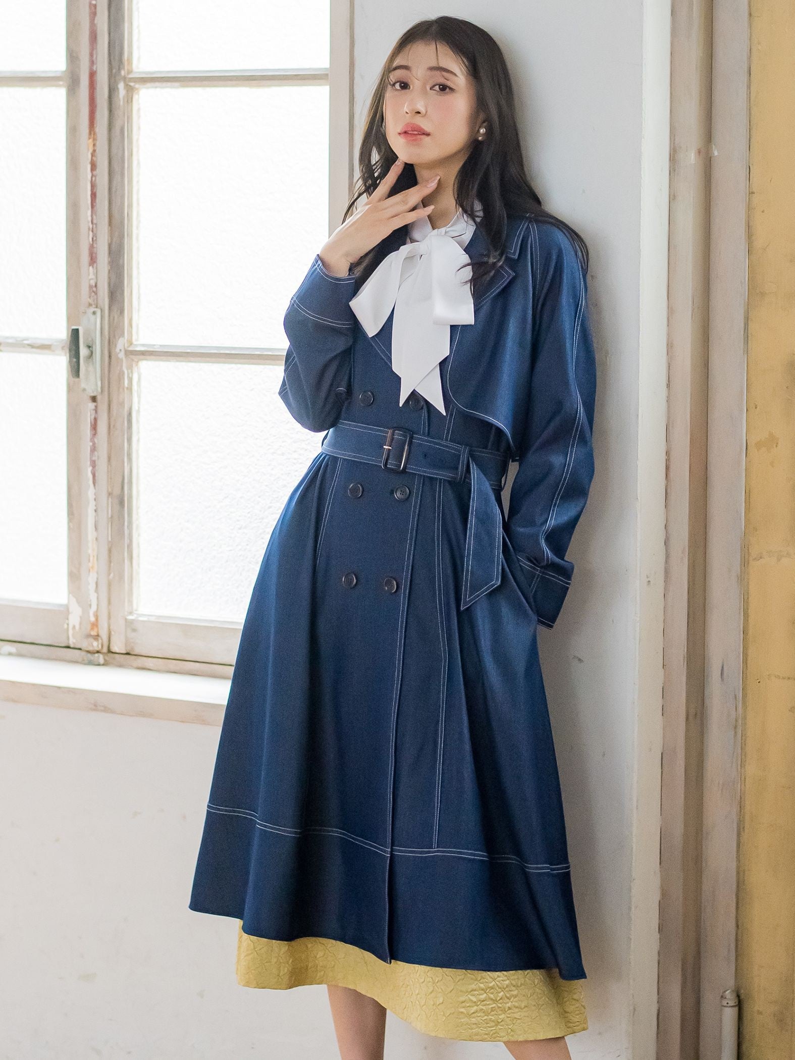 デニムシャンブレートレンチコート