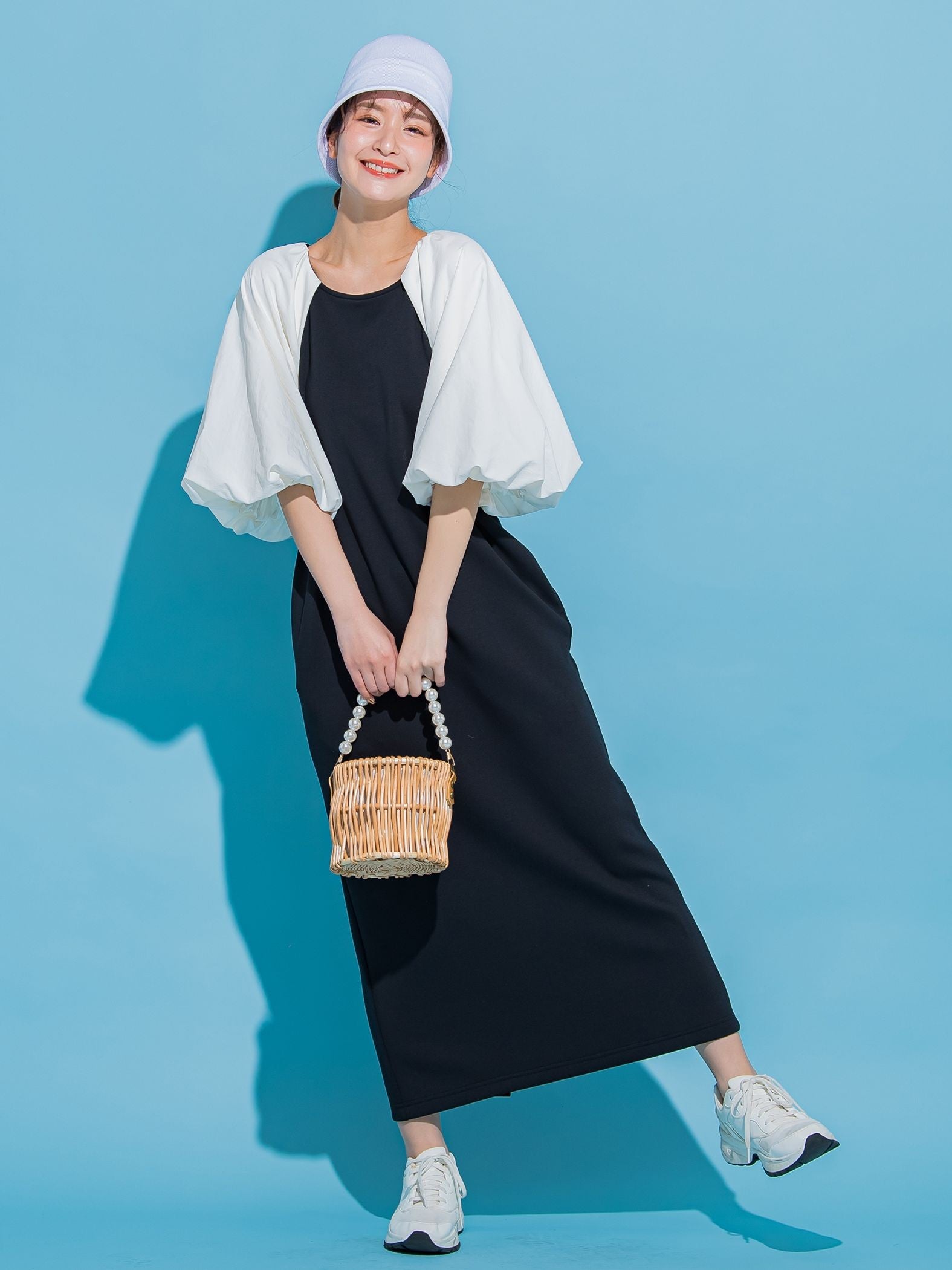 【トレンド感と上品さのバランスが◎】ドッキングワンピース《手洗い可能》