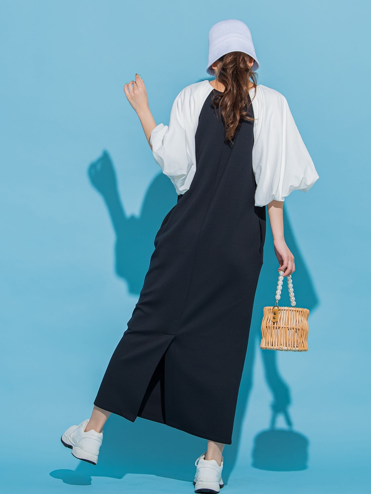 【トレンド感と上品さのバランスが◎】ドッキングワンピース《手洗い可能》