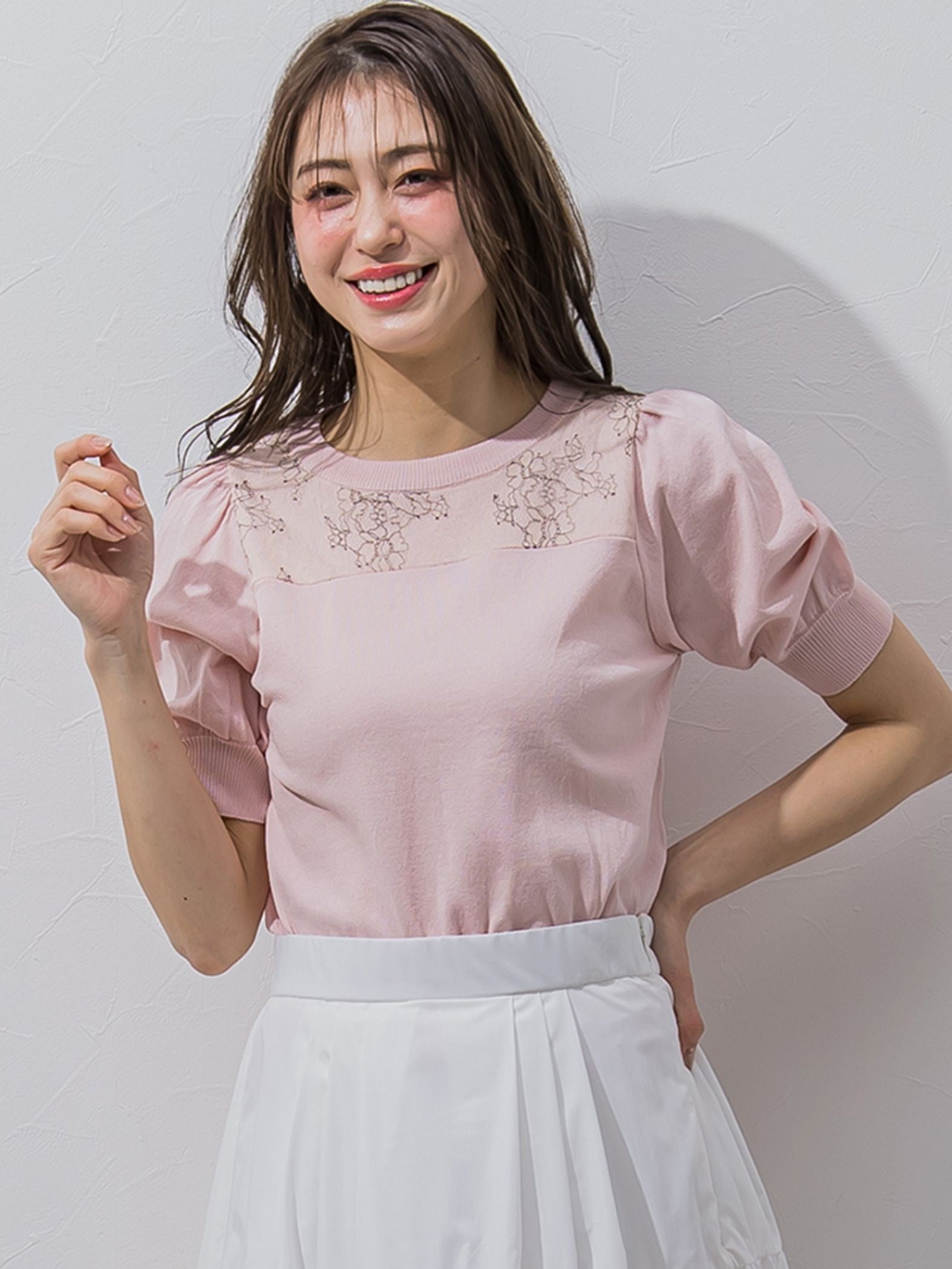 フラワーチュールドッキングニット≪手洗い可能/接触冷感≫