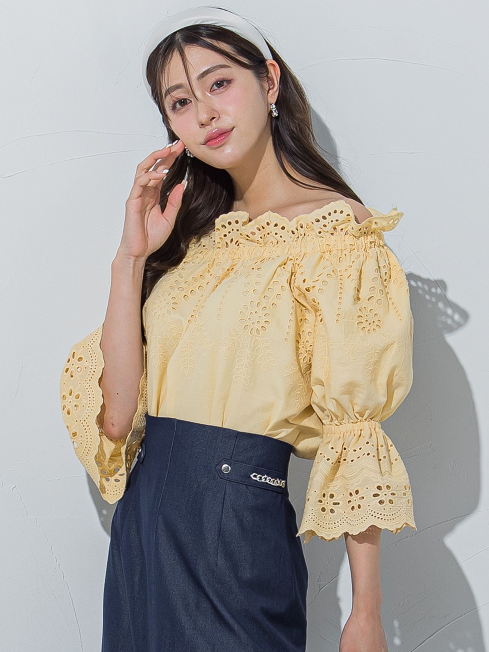 刺繍レースブラウス≪洗濯機で洗える≫
