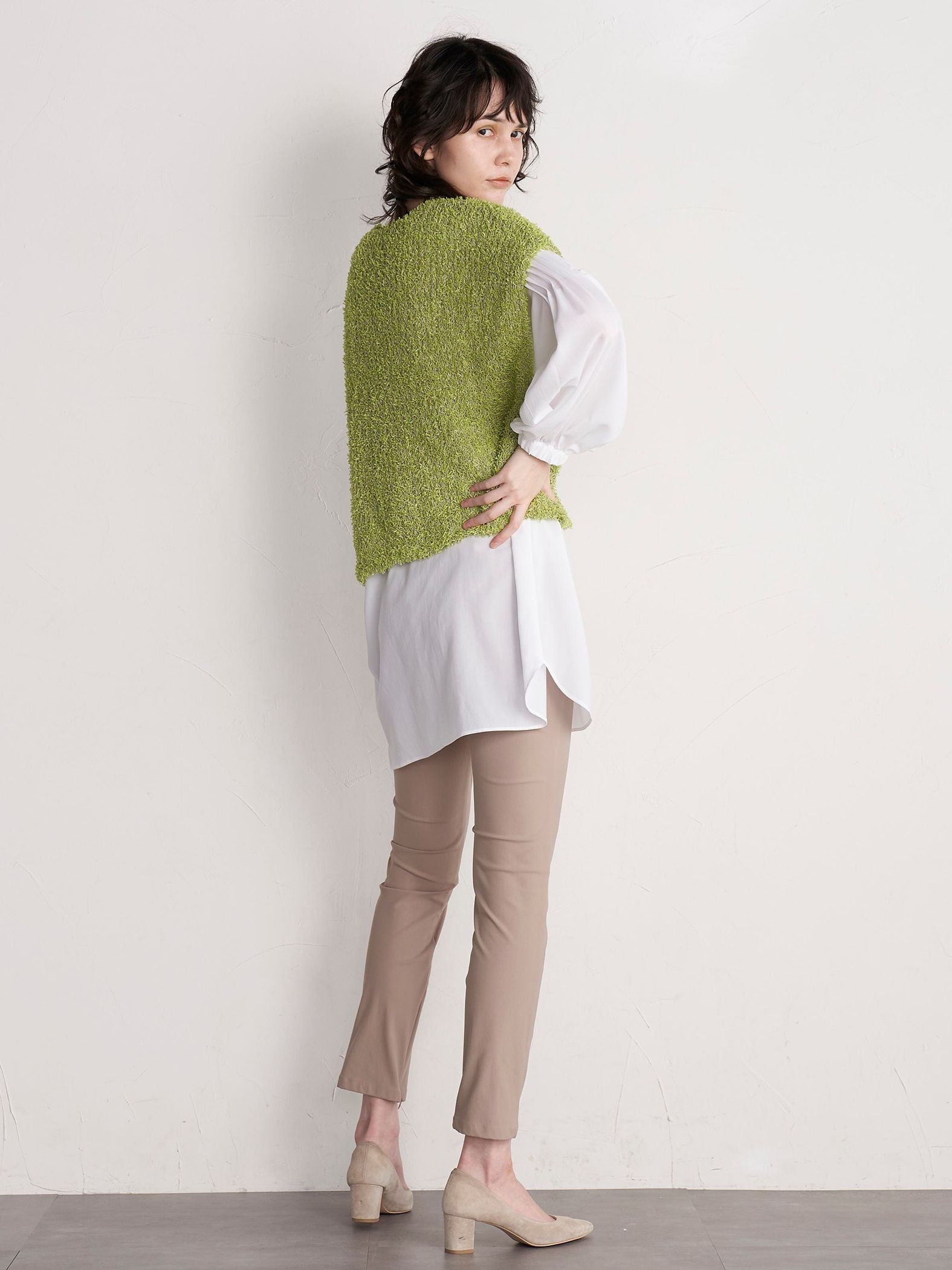 【WEB別注】メリルハイテンションスリットZIPパンツ《洗濯機で洗える》