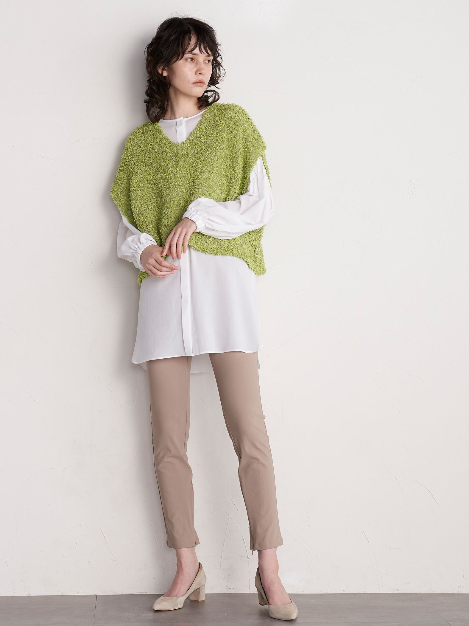 【WEB別注】メリルハイテンションスリットZIPパンツ《洗濯機で洗える》
