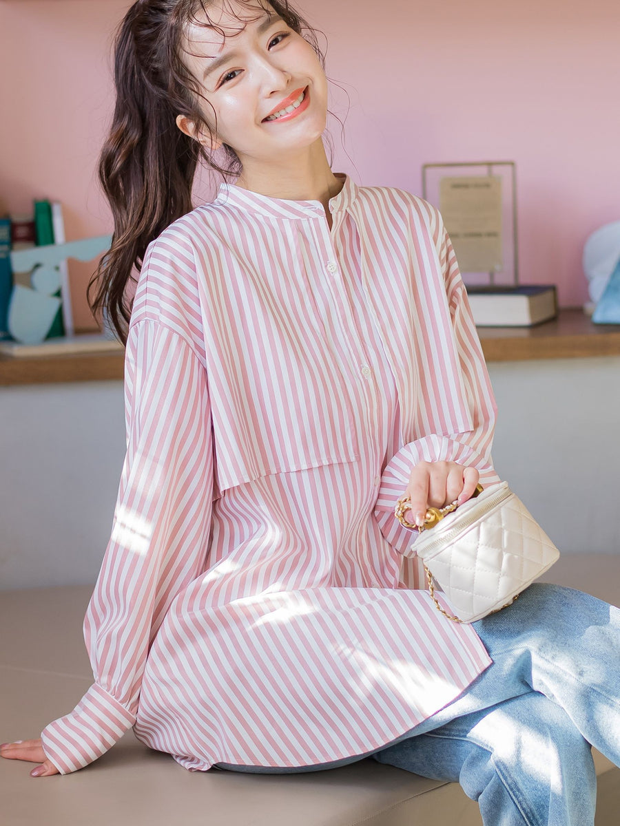 動きのあるフリルで鮮度アップ】ストライプシャツ《手洗い可能》 VICKY（ビッキー） レディースファッション通販のJ Lounge【公式】