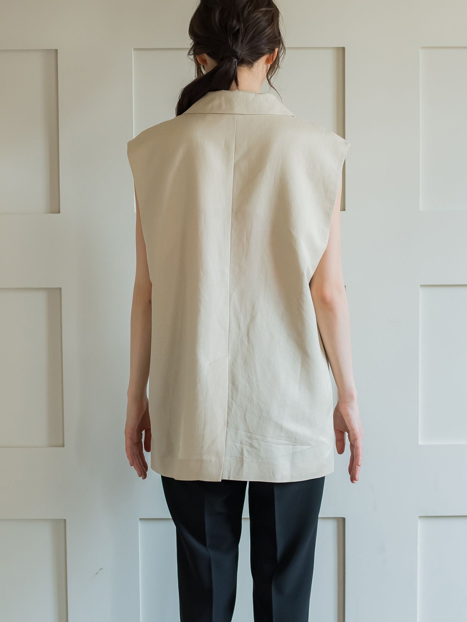 【トレンドライクな着こなしにかかせない!】リネンライクジレベスト《手洗い可能》