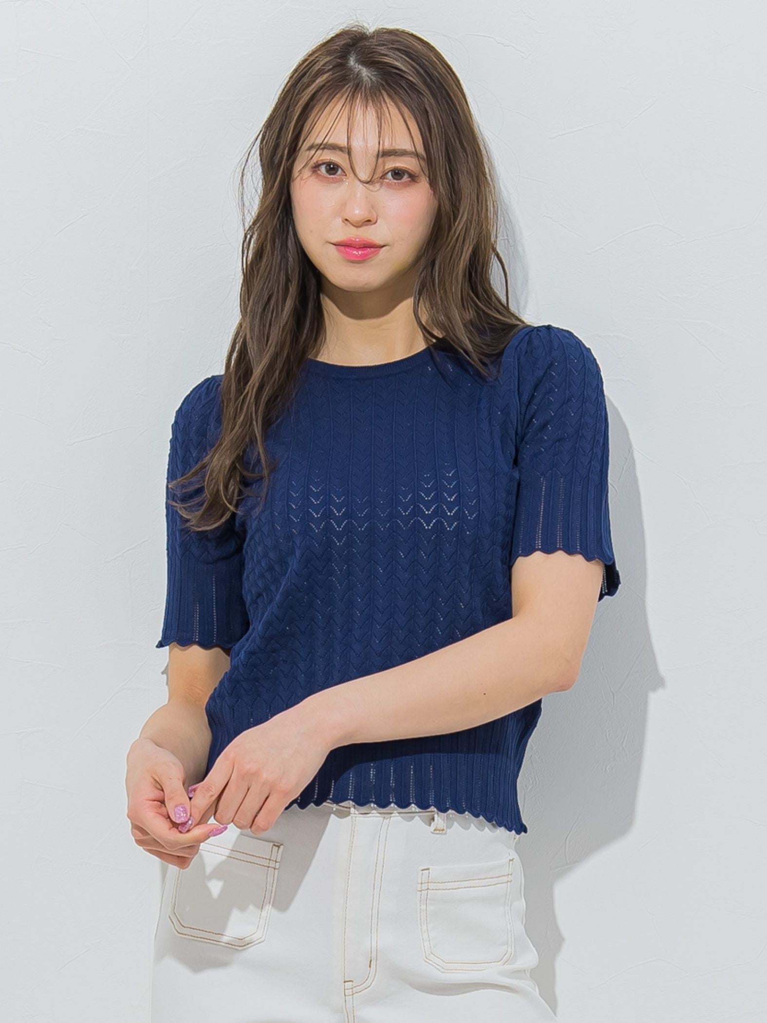 アイレット半袖プルオーバー≪手洗い可能/接触冷感≫