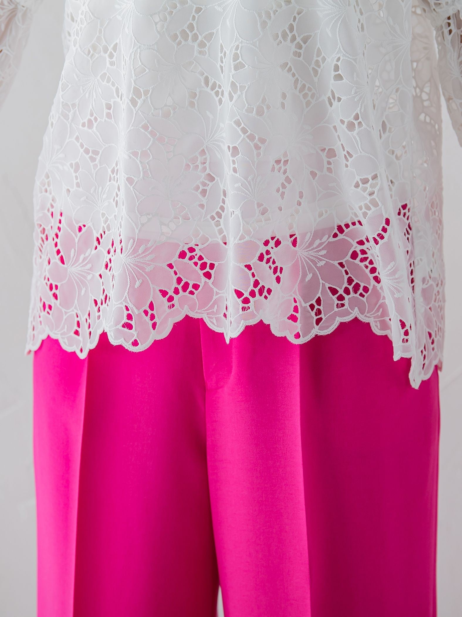 【WEB別注】シアー刺繍レースブラウス≪洗濯機で洗える≫