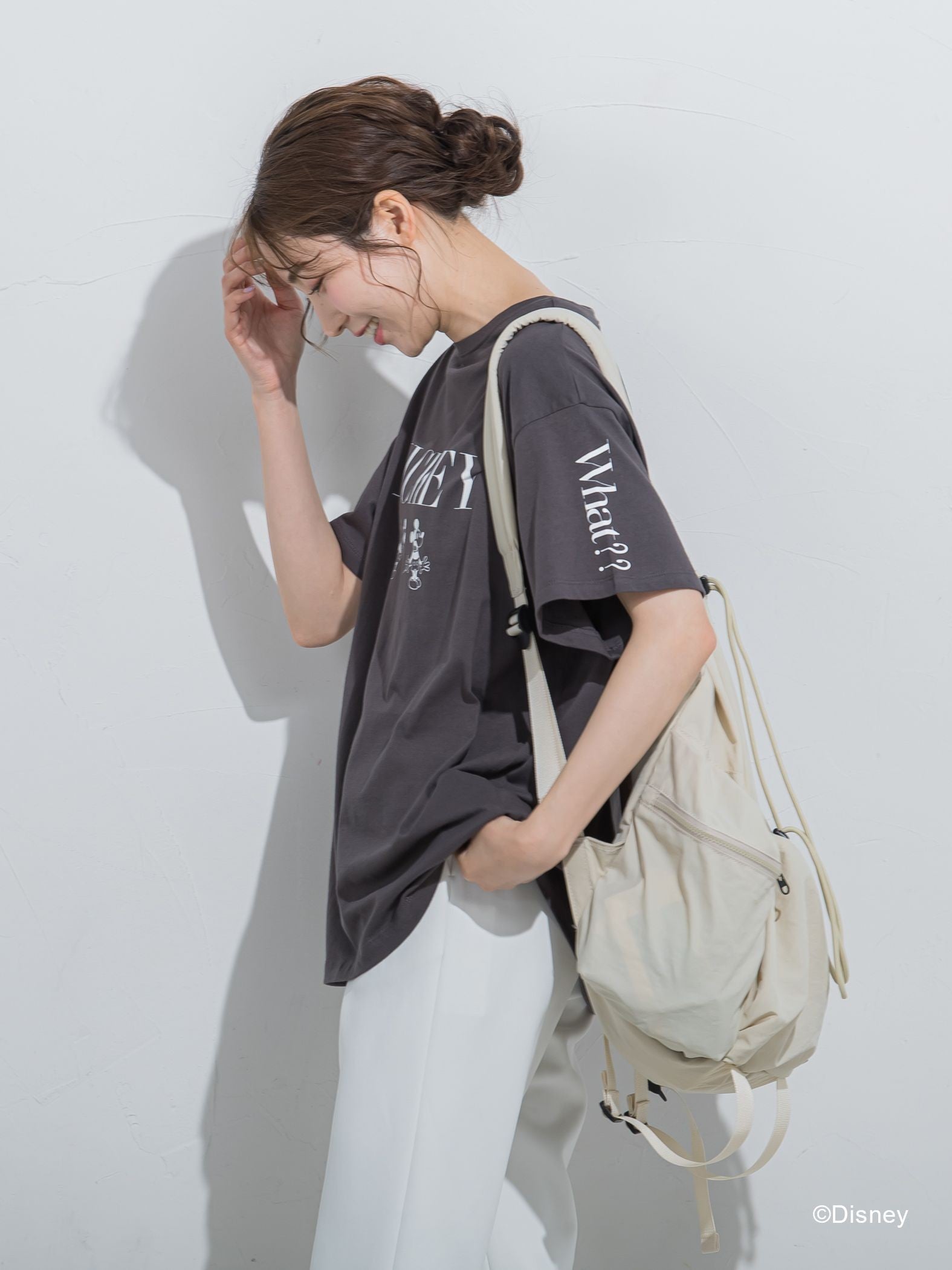 【DISNEY/ディズニー ミッキーマウス】MICKEYオーバーサイズTシャツ《洗濯機で洗える》