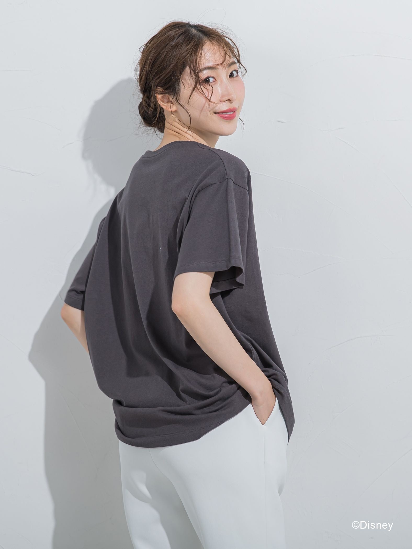 【DISNEY/ディズニー ミッキーマウス】MICKEYオーバーサイズTシャツ《洗濯機で洗える》