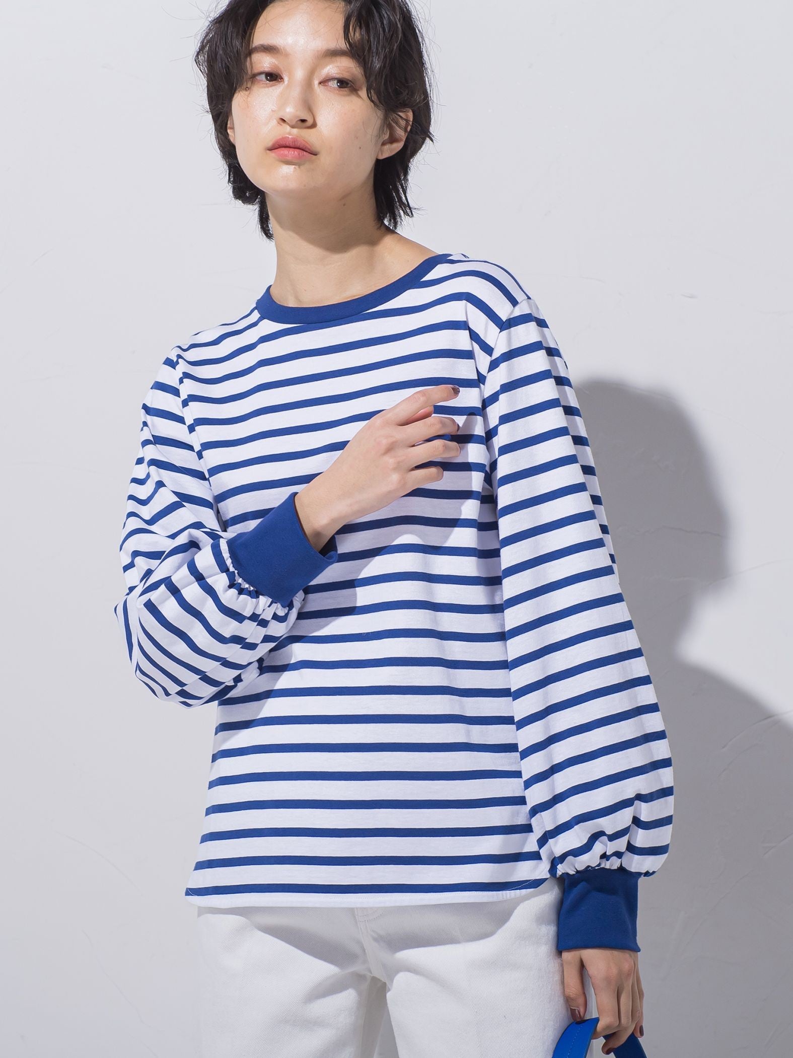 【LOVEFESTA】パフスリーブロングTシャツ≪洗濯機で洗える≫