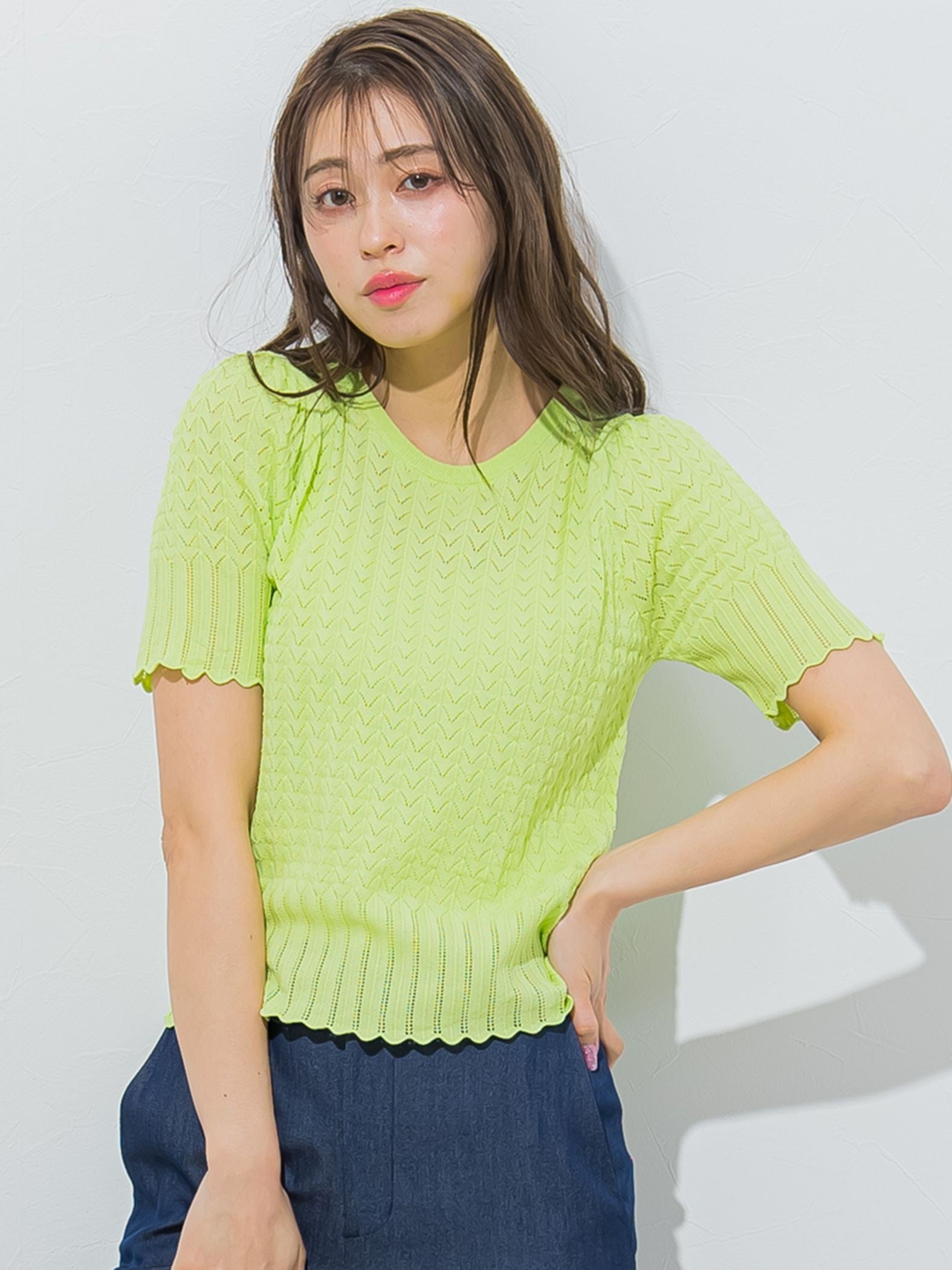 アイレット半袖プルオーバー≪手洗い可能/接触冷感≫