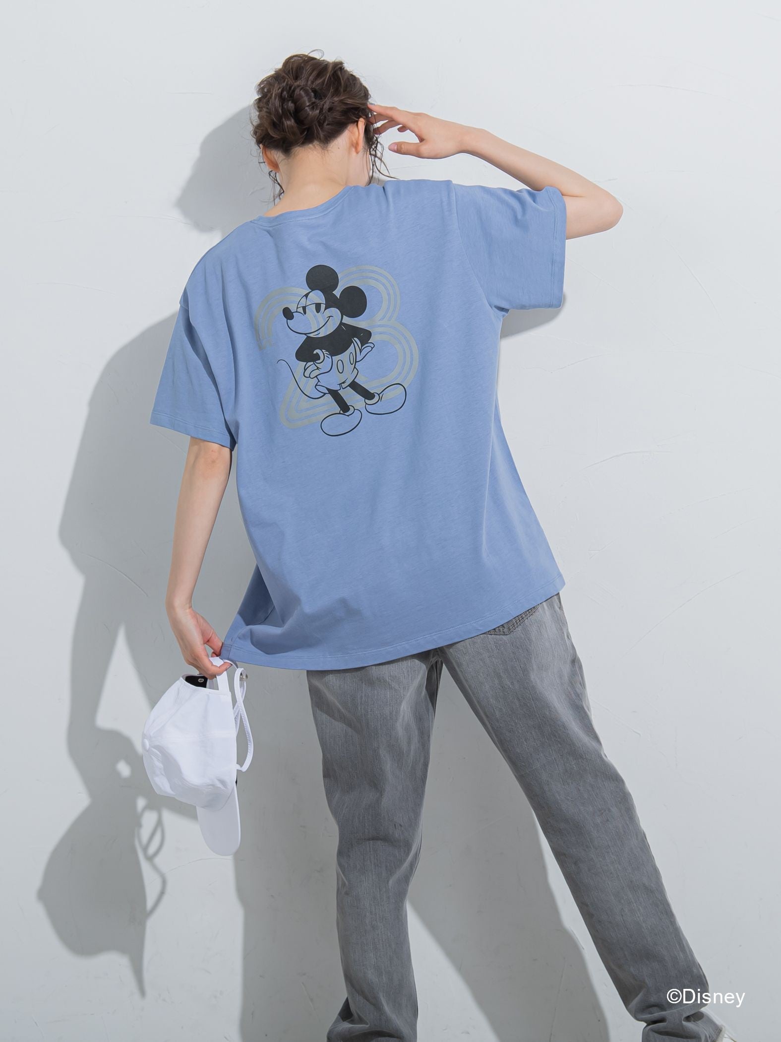 【DISNEY/ディズニー ミッキーマウス】MICKEYオーバーサイズバックプリントTシャツ《洗濯機で洗える》