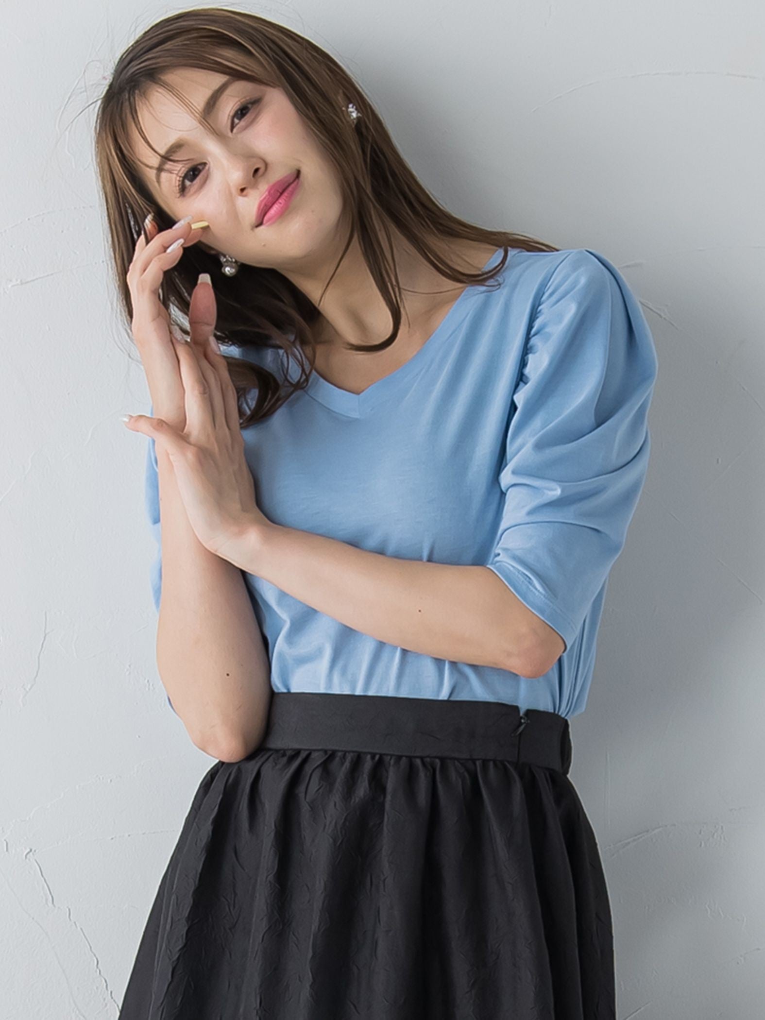 前後2WAYパフスリーブプルオーバー≪手洗い可能/UV加工≫