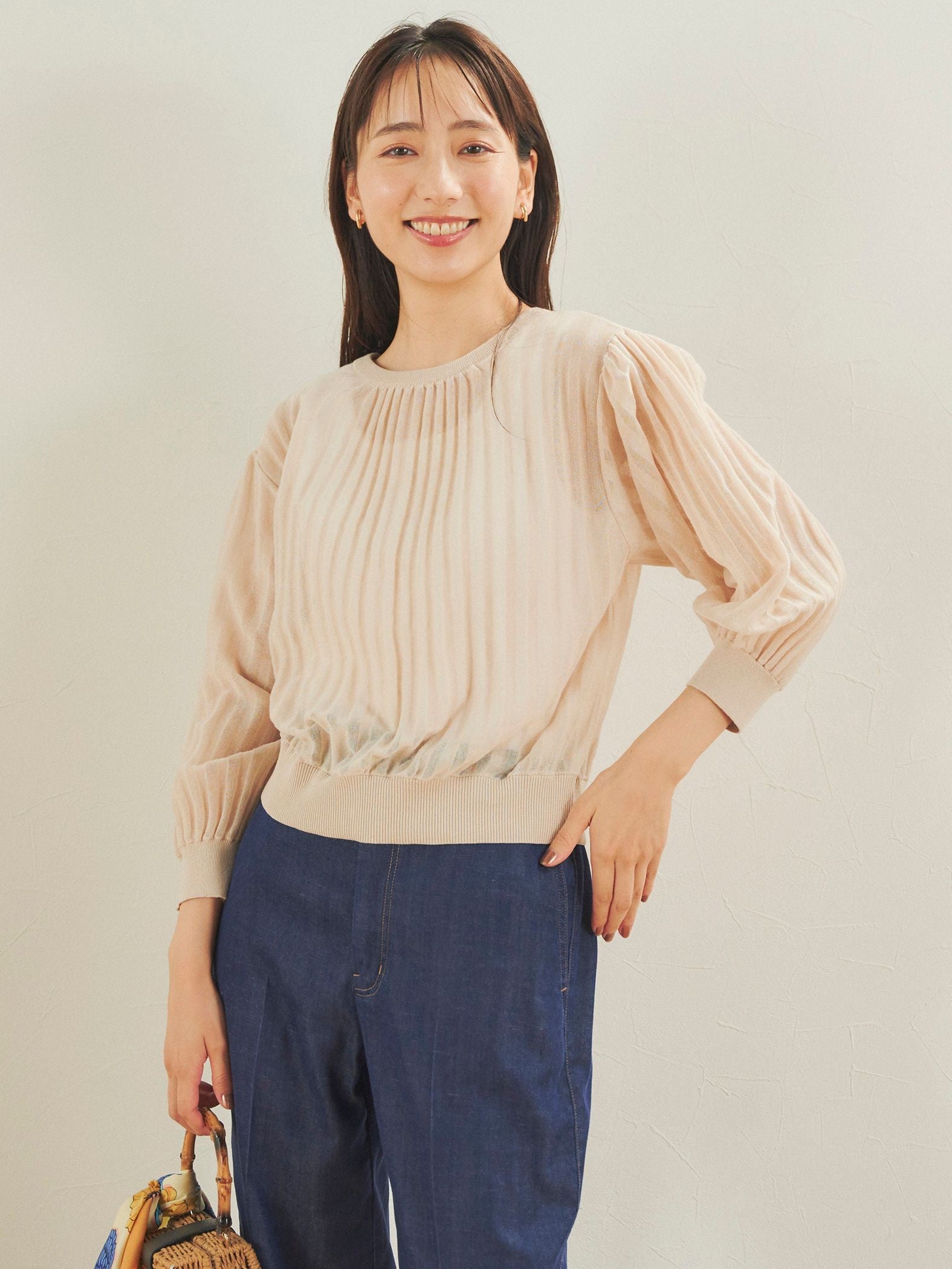 天竺ニットカーディガン≪手洗い可能≫