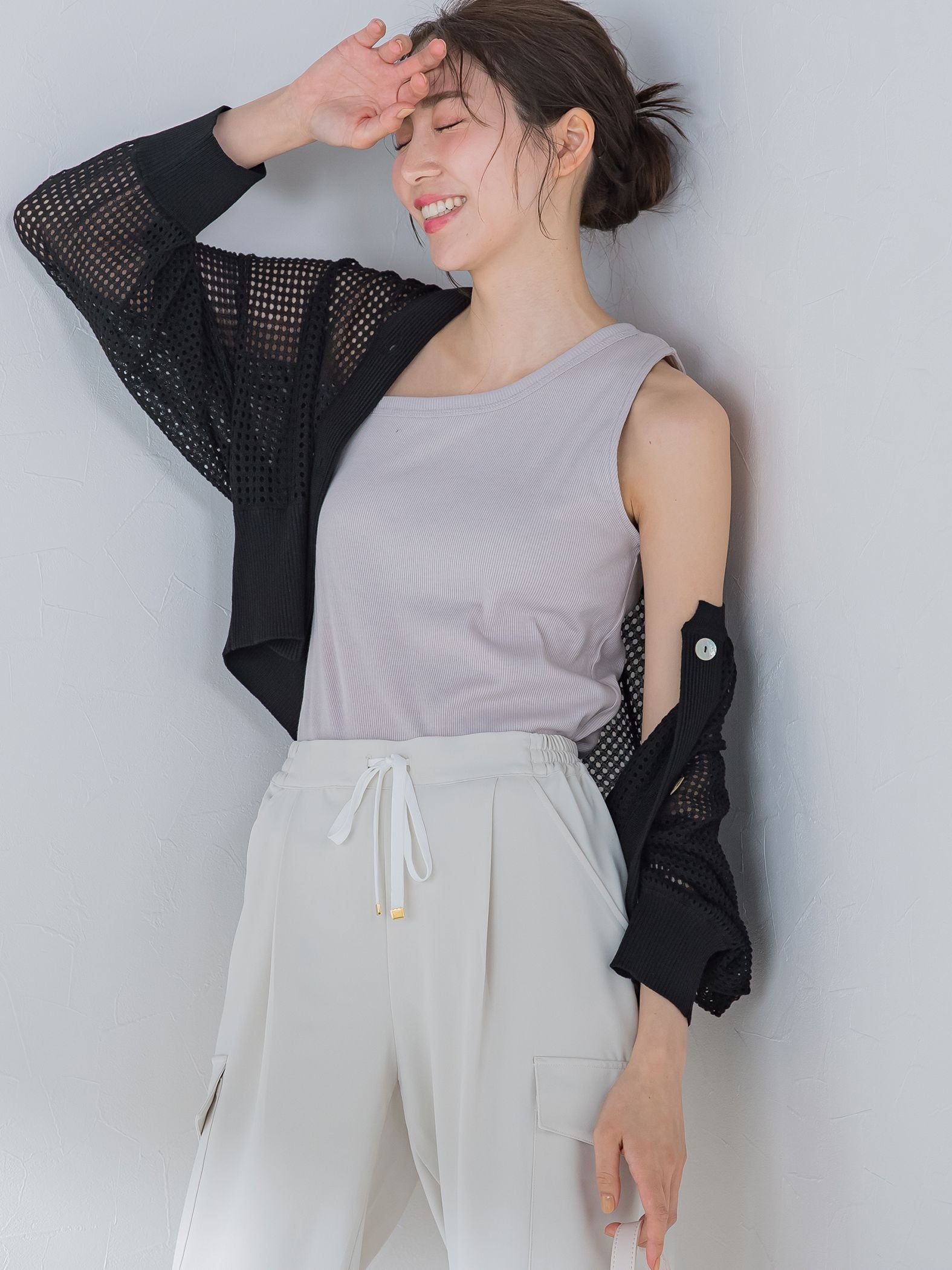 【大人女子のための優秀タンク】パット付アシメリブ《洗濯機で洗える》