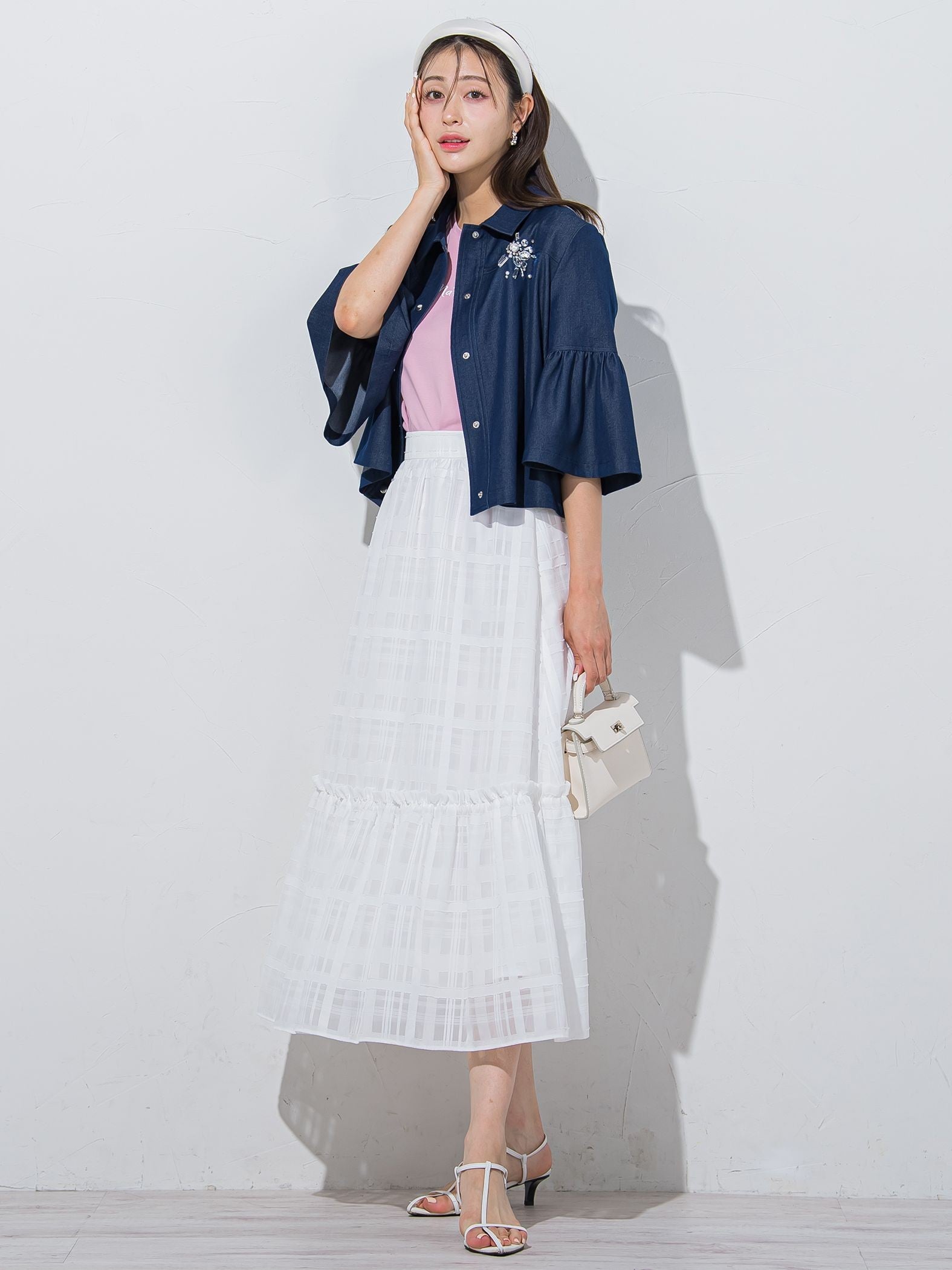 キラキラジュエル付きデニムジャケット