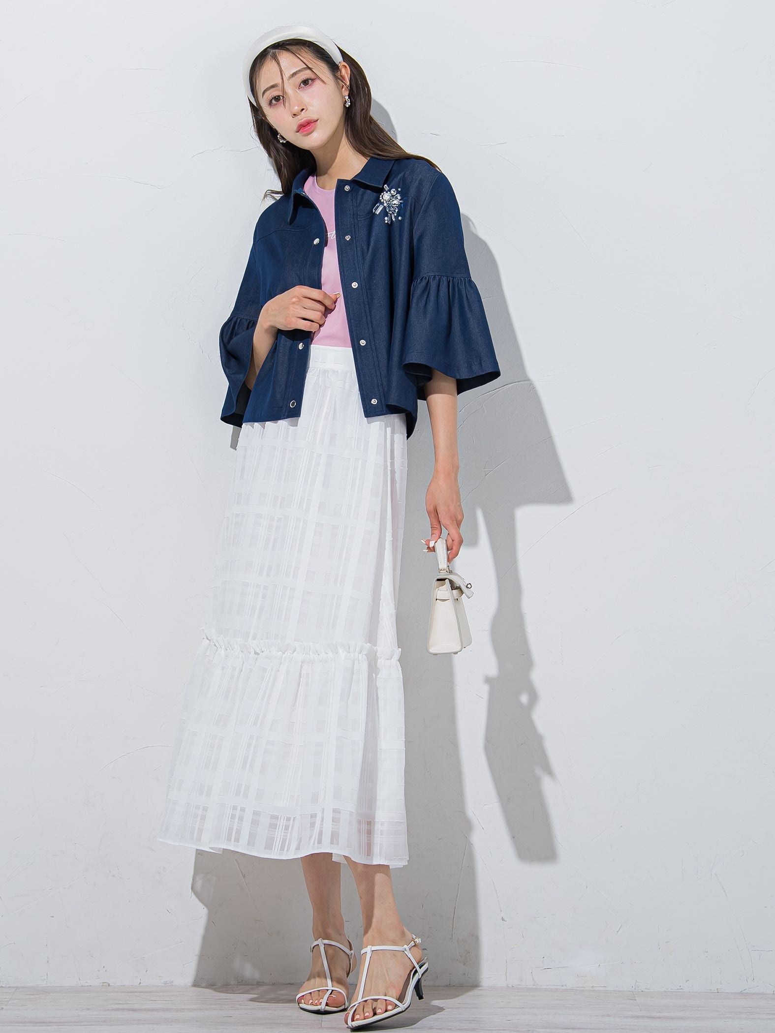 キラキラジュエル付きデニムジャケット