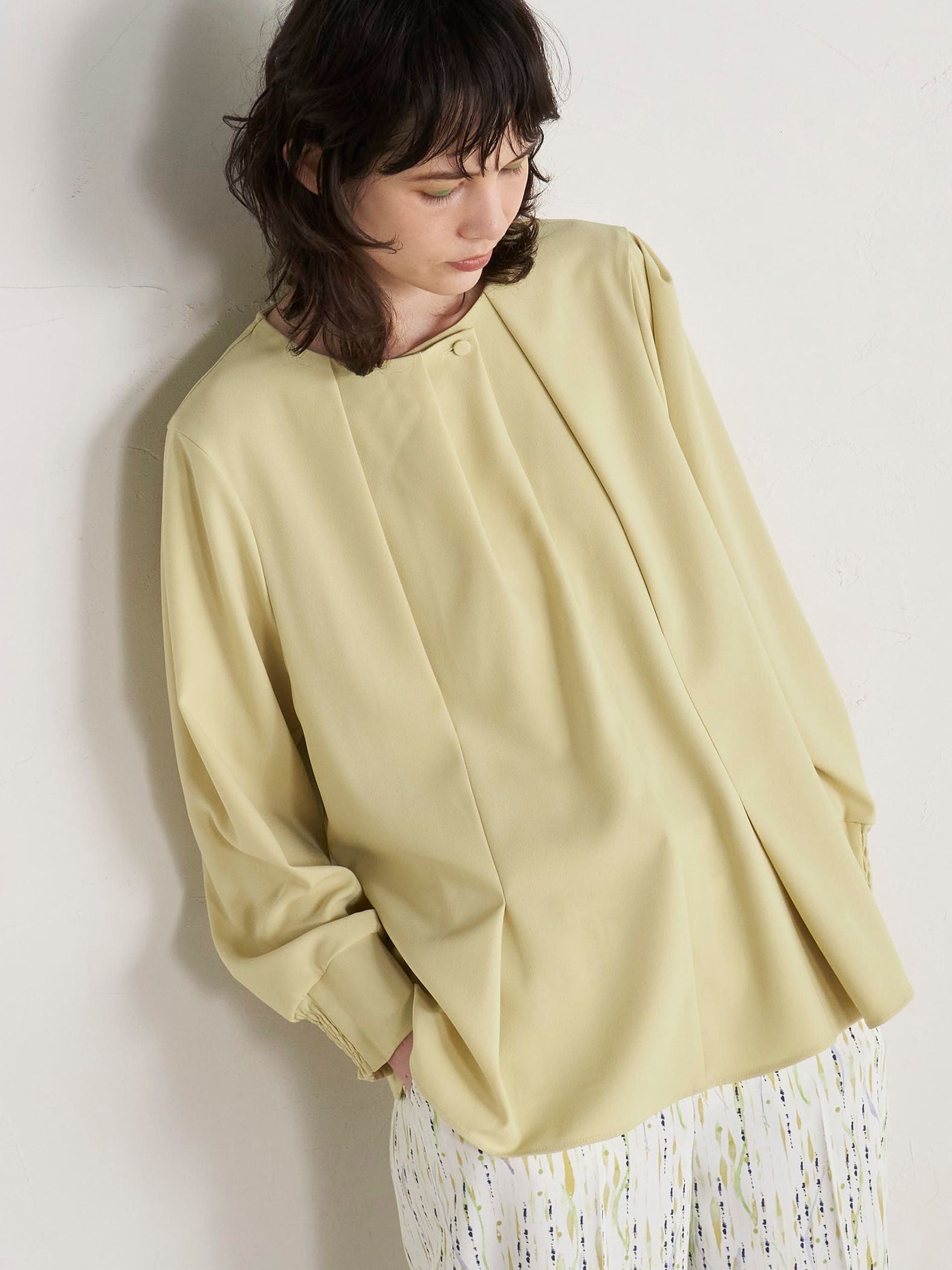 【大きいサイズ】【ECOBLUE】ストレッチブラウス≪洗濯機で洗える≫