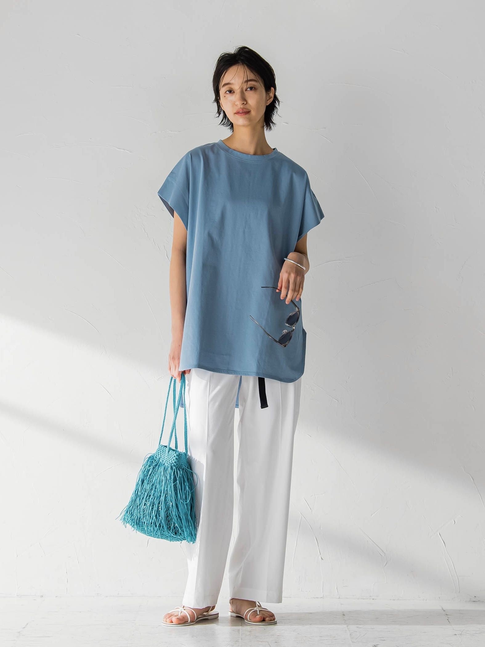 無地タックTシャツ≪洗濯機で洗える≫