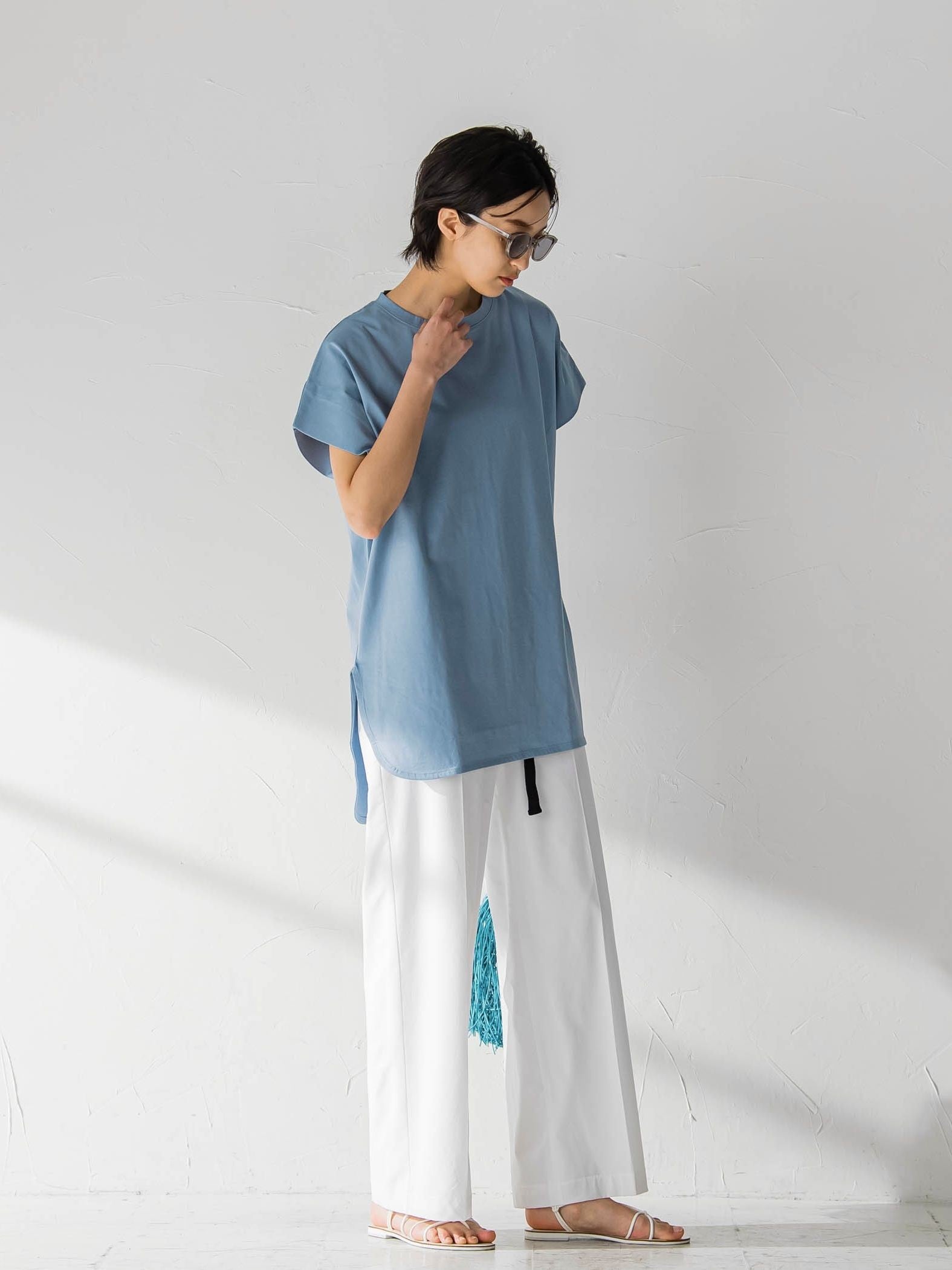 無地タックTシャツ≪洗濯機で洗える≫