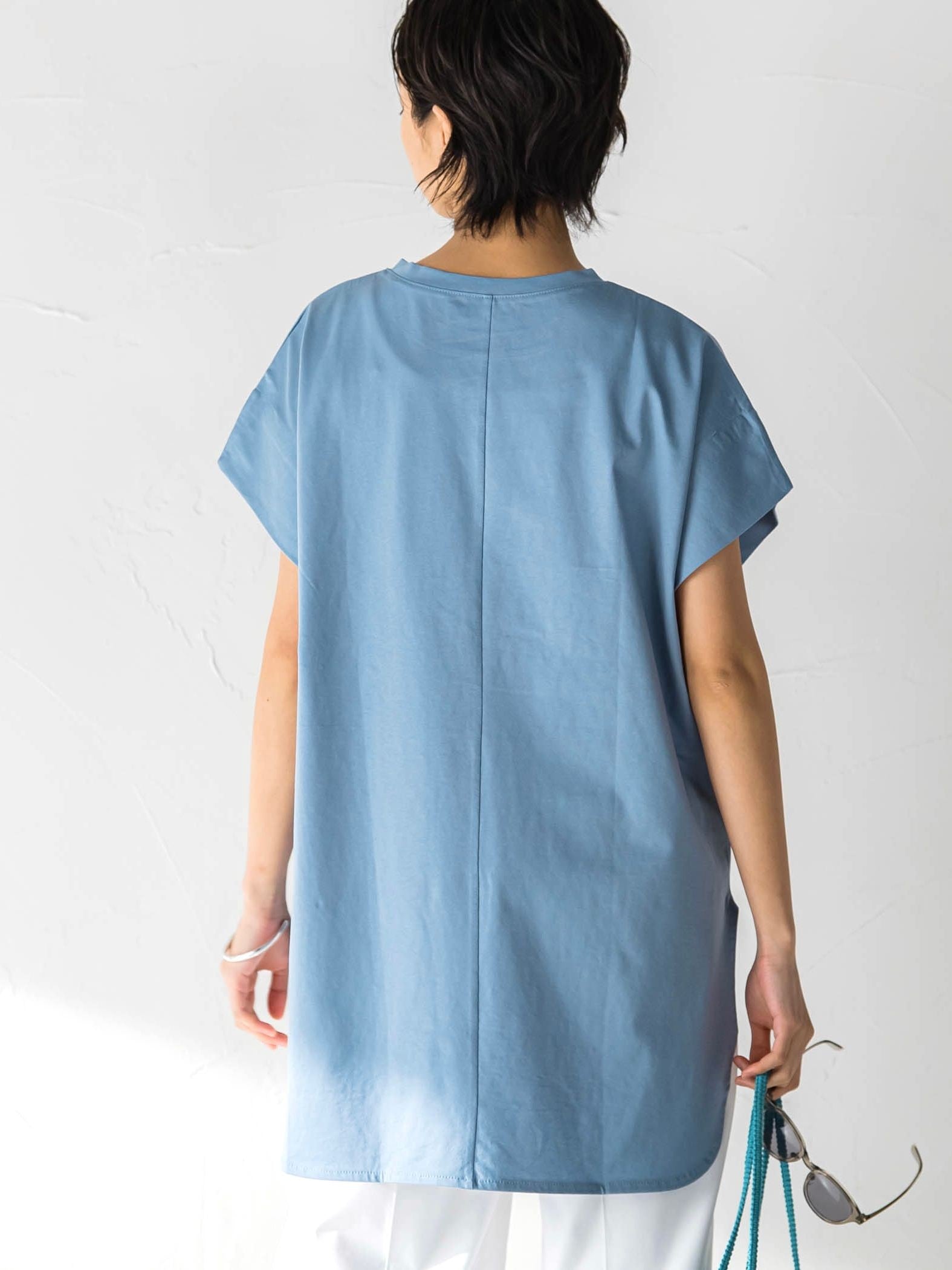無地タックTシャツ≪洗濯機で洗える≫
