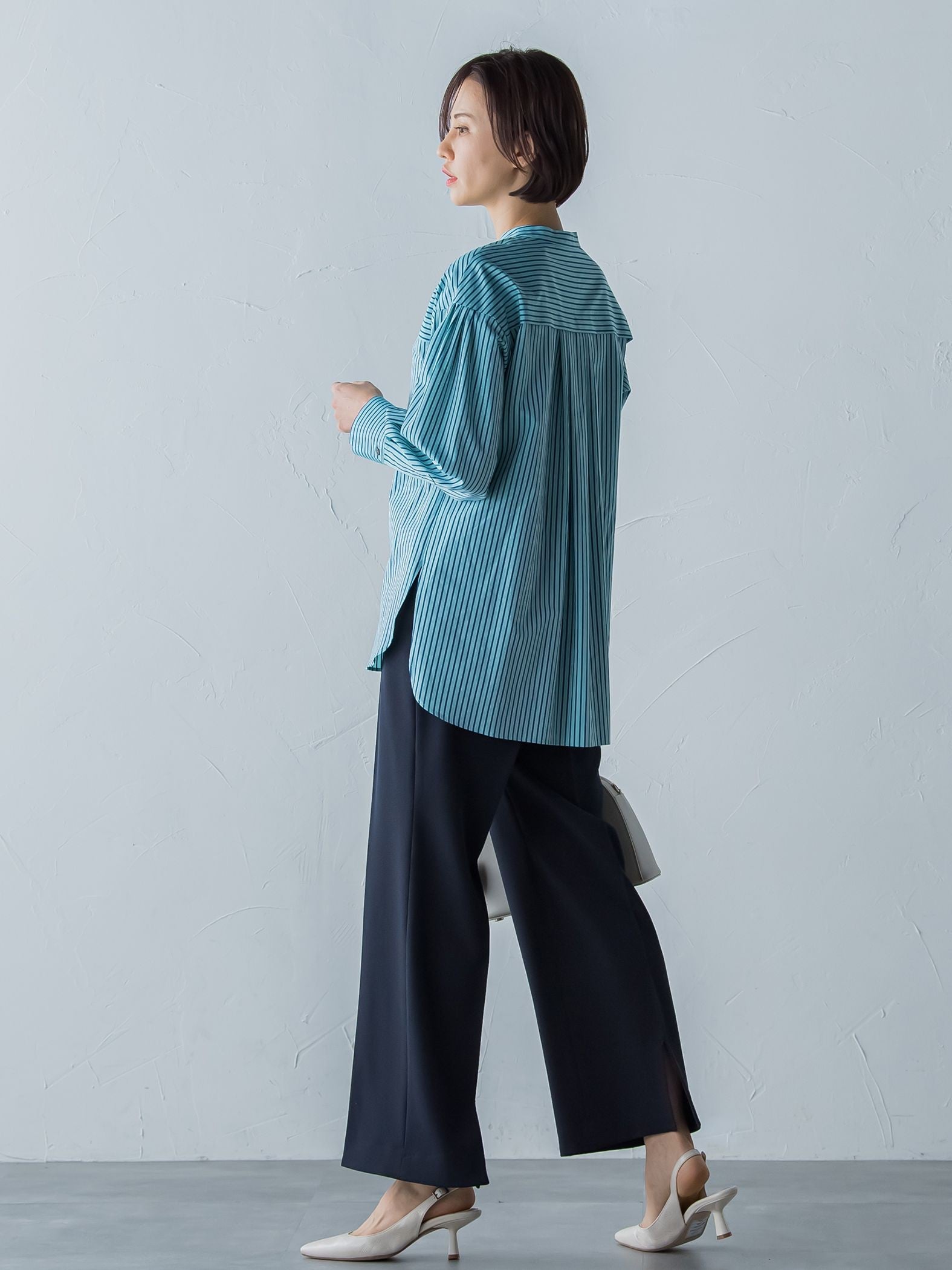 落ち感きれいめワイドパンツ≪シワになりにくい/ストレッチ/セットアップ/イージーケア≫