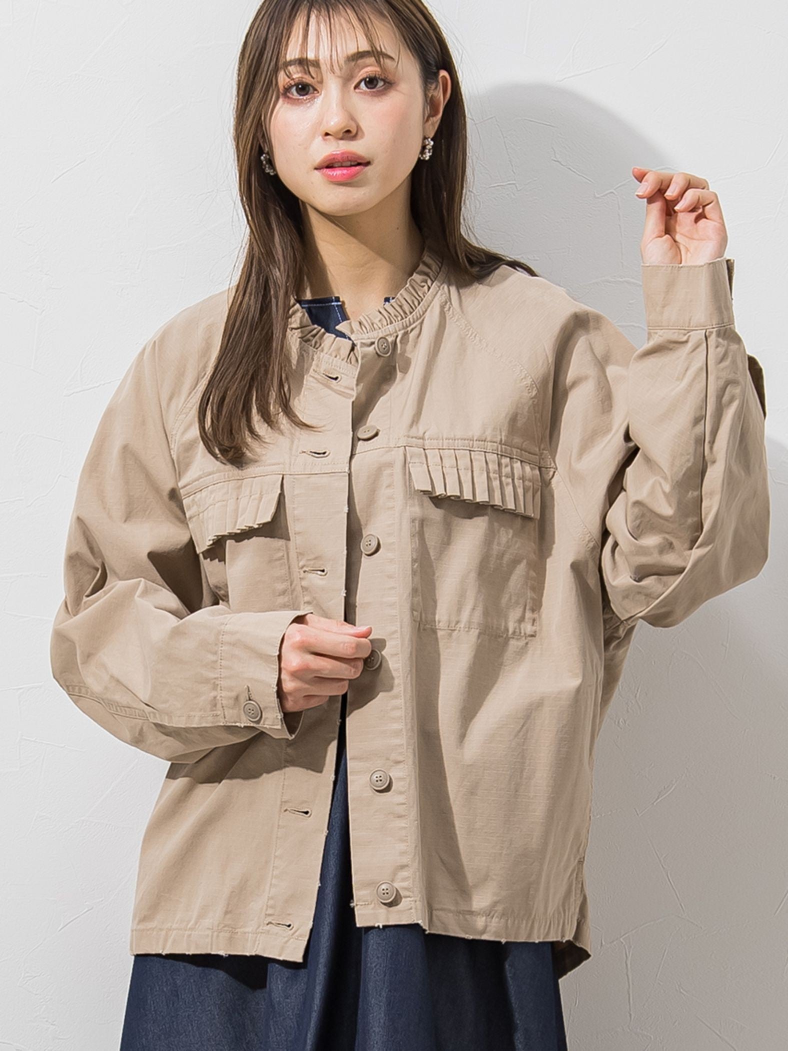 【WEB別注】リップストップフリルジャケット《手洗い可能》