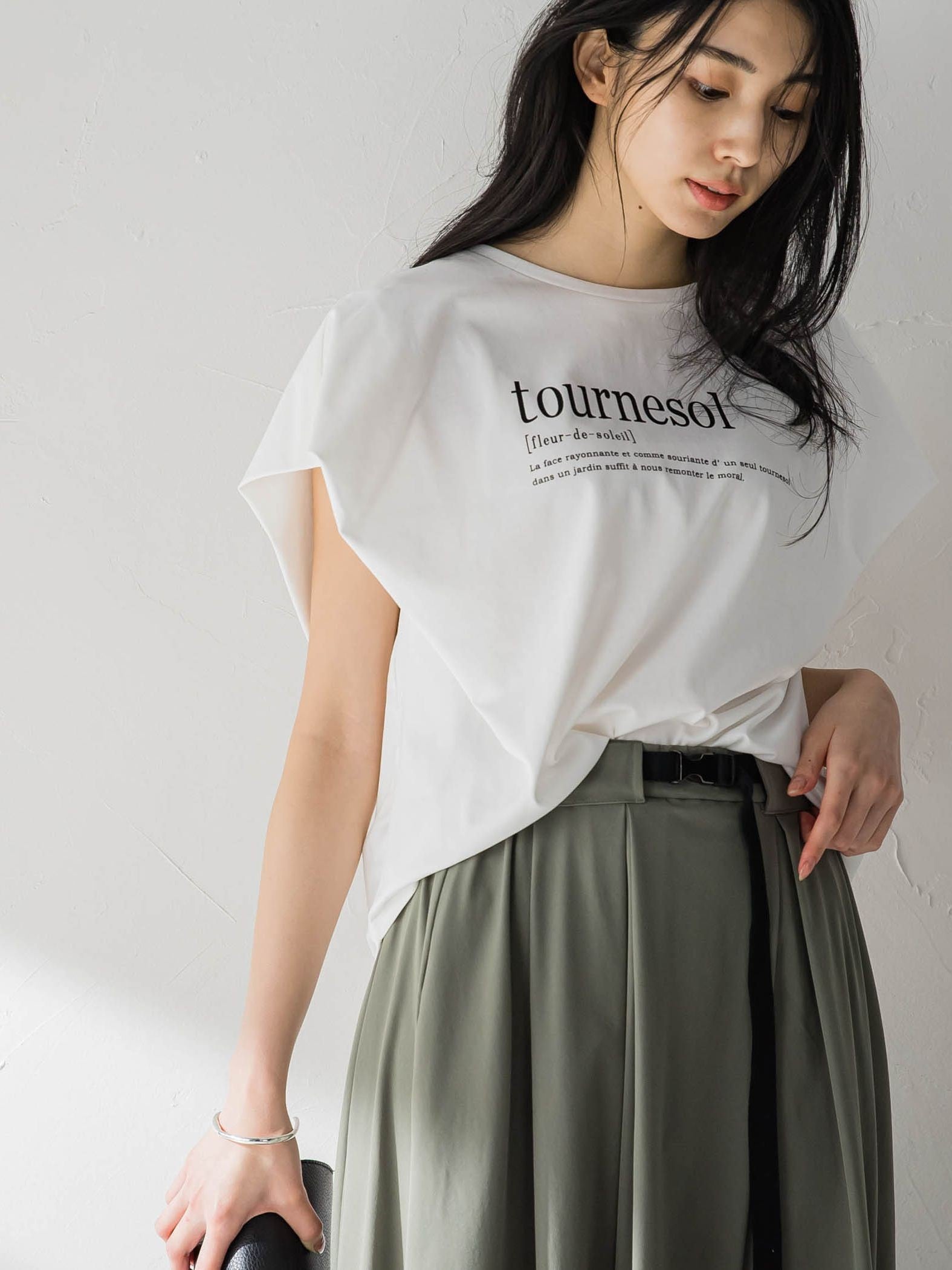 プレーティングタックプリントTシャツ≪洗濯機で洗える≫