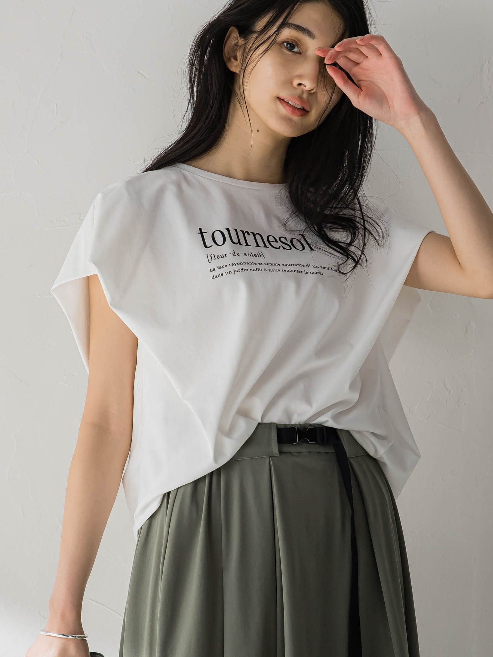 プレーティングタックプリントTシャツ≪洗濯機で洗える≫