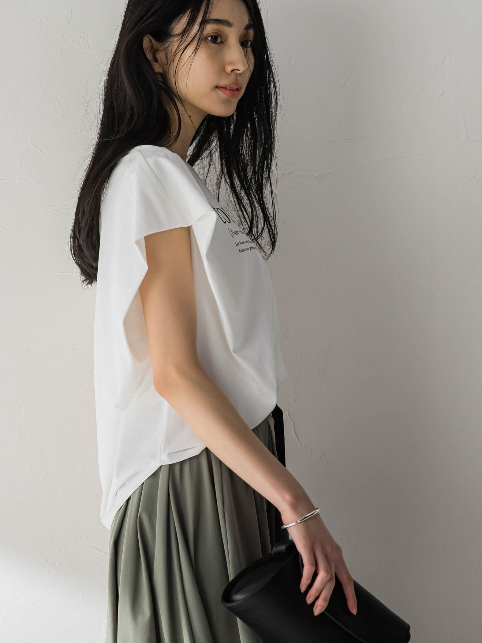 プレーティングタックプリントTシャツ≪洗濯機で洗える≫