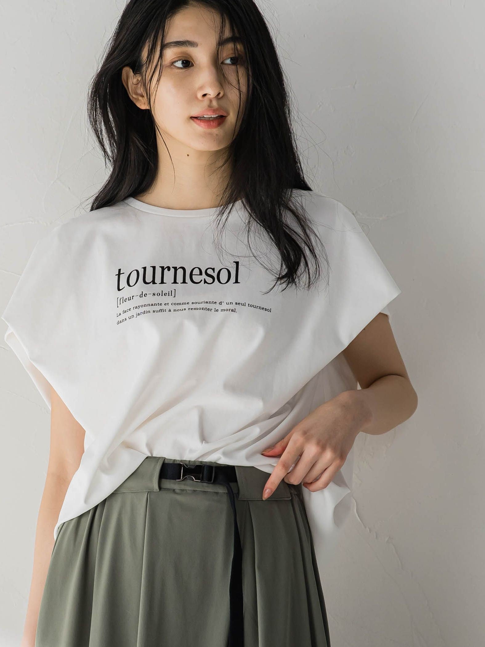 プレーティングタックプリントTシャツ≪洗濯機で洗える≫