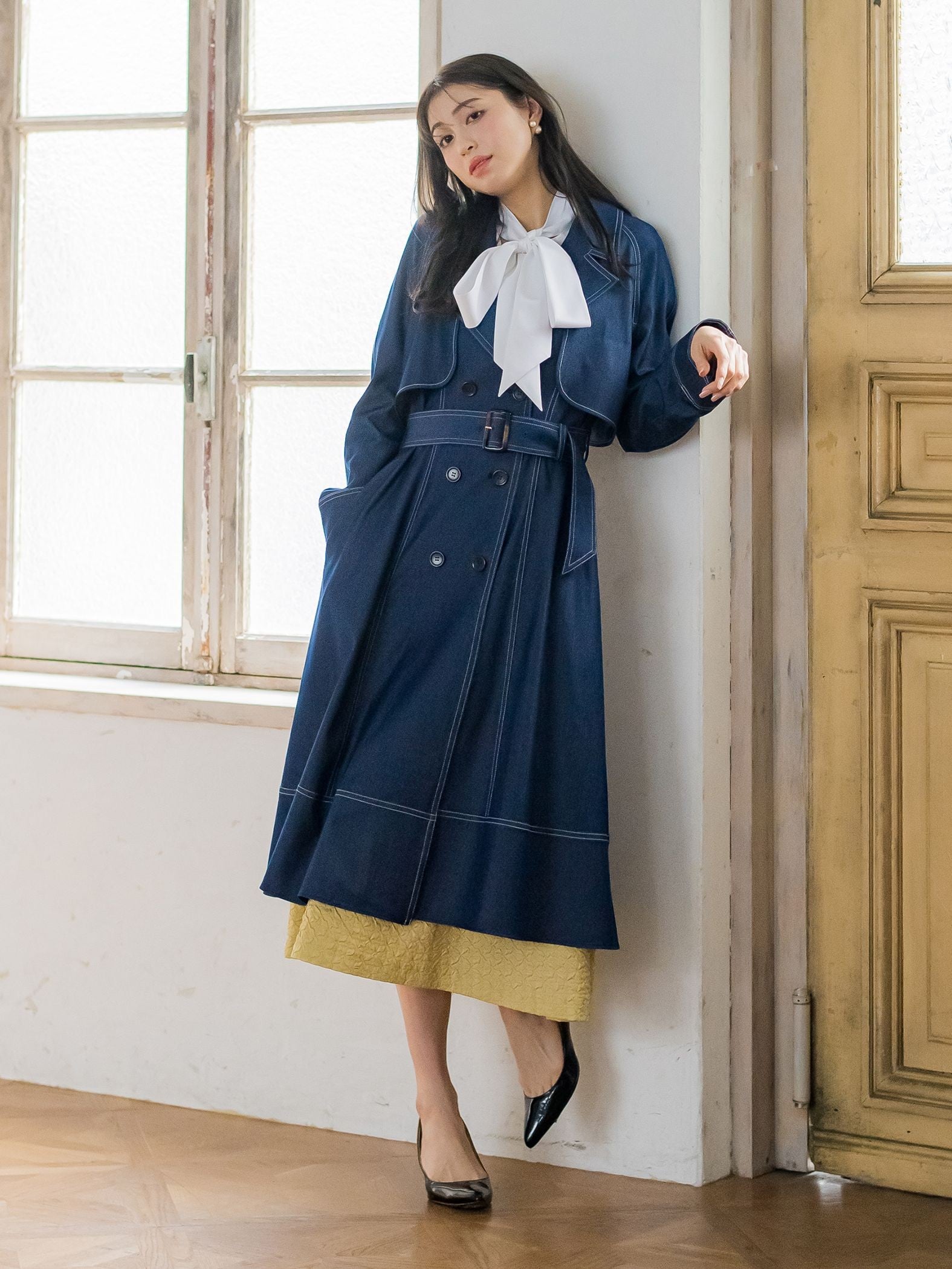 デニムシャンブレートレンチコート